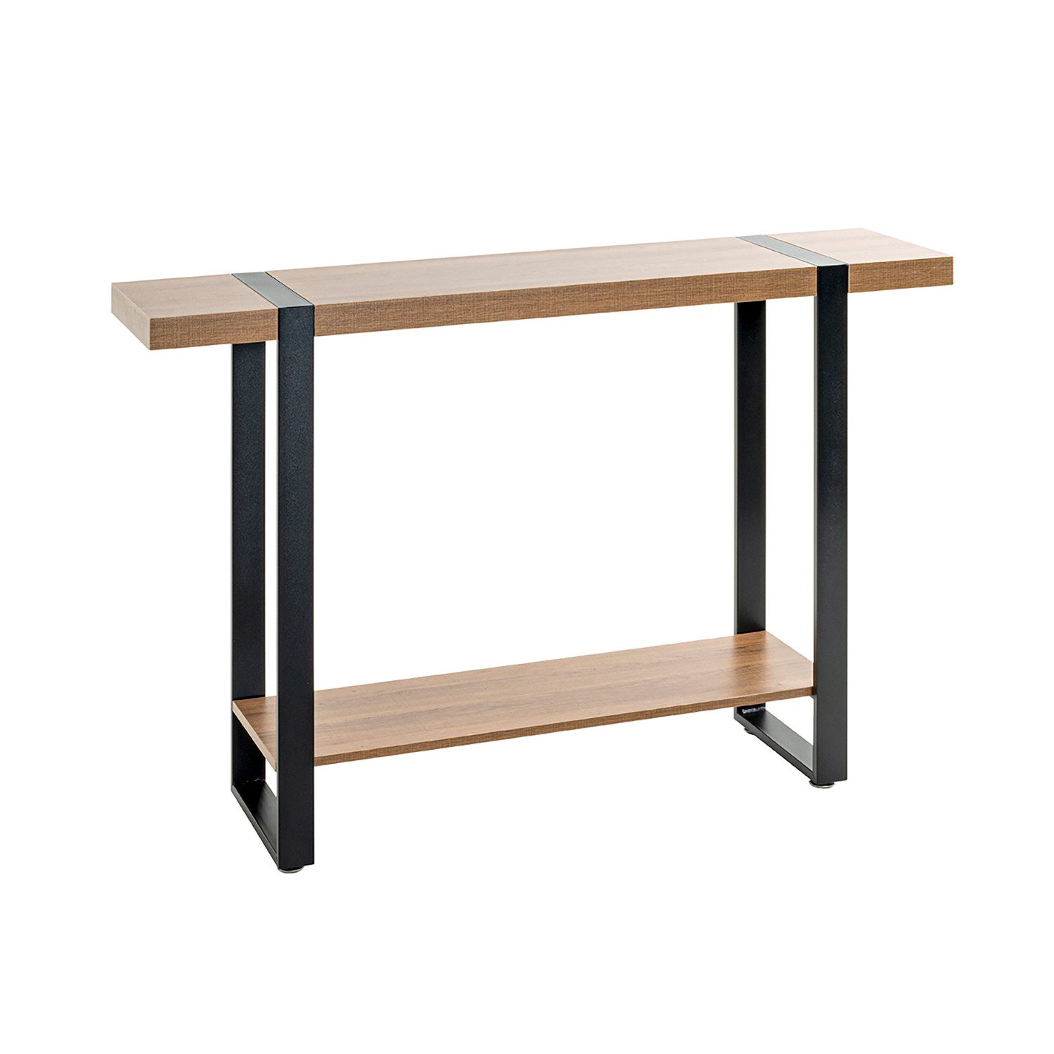 HAKU Konsolentisch SARAGOSSA 3 Konsole - eiche-schwarz - Metall, Spanplatte - B. 120cm (1xKonsole, Beistelltisch - Schminktisch), Wandregal - Ablage - Konsolentisch - Sideboard