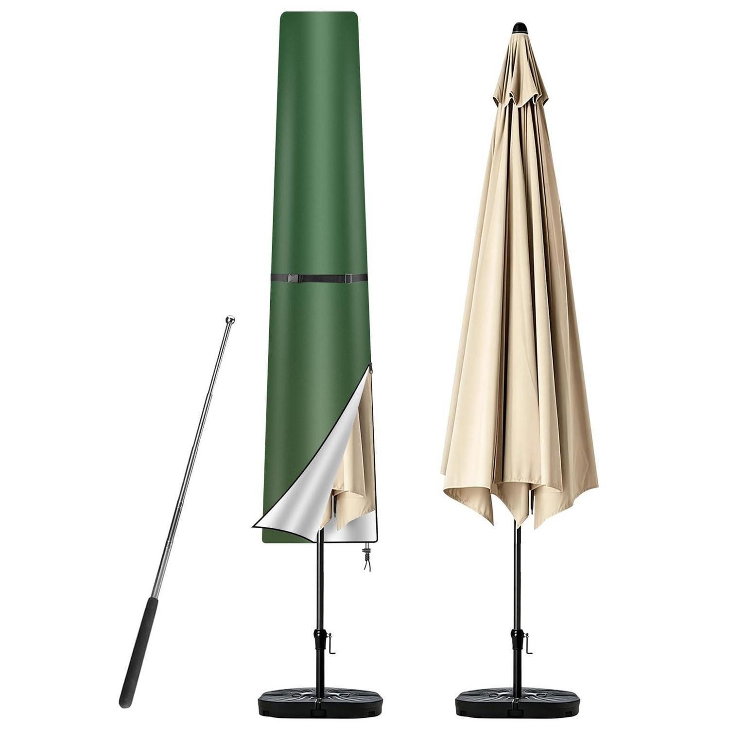 LuxusKollektion Sonnenschirm-Schutzhülle Sonnenschirm Hülle 170cm Grün mit Stab (1-St)