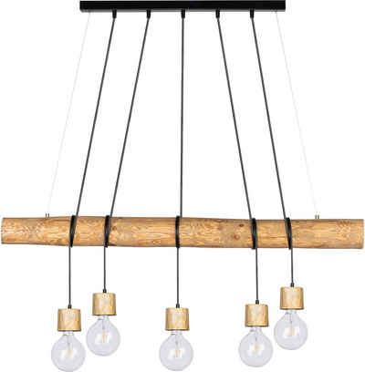 SPOT Light Pendelleuchte »TRABO PINO«, Hängeleuchte, Holzbalken aus massivem Kiefernholz Ø 8-12 cm