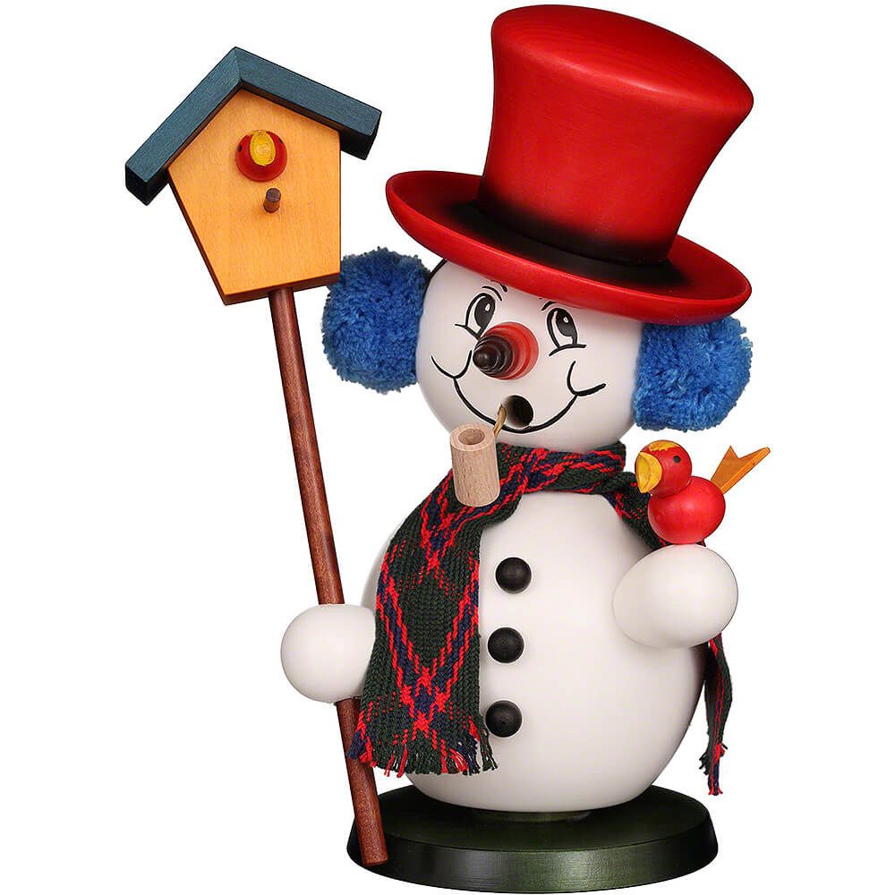 Christian Ulbricht Räuchermännchen Schneeman mit Vogelhaus (23cm) Räuchermann von Christian Ulbricht