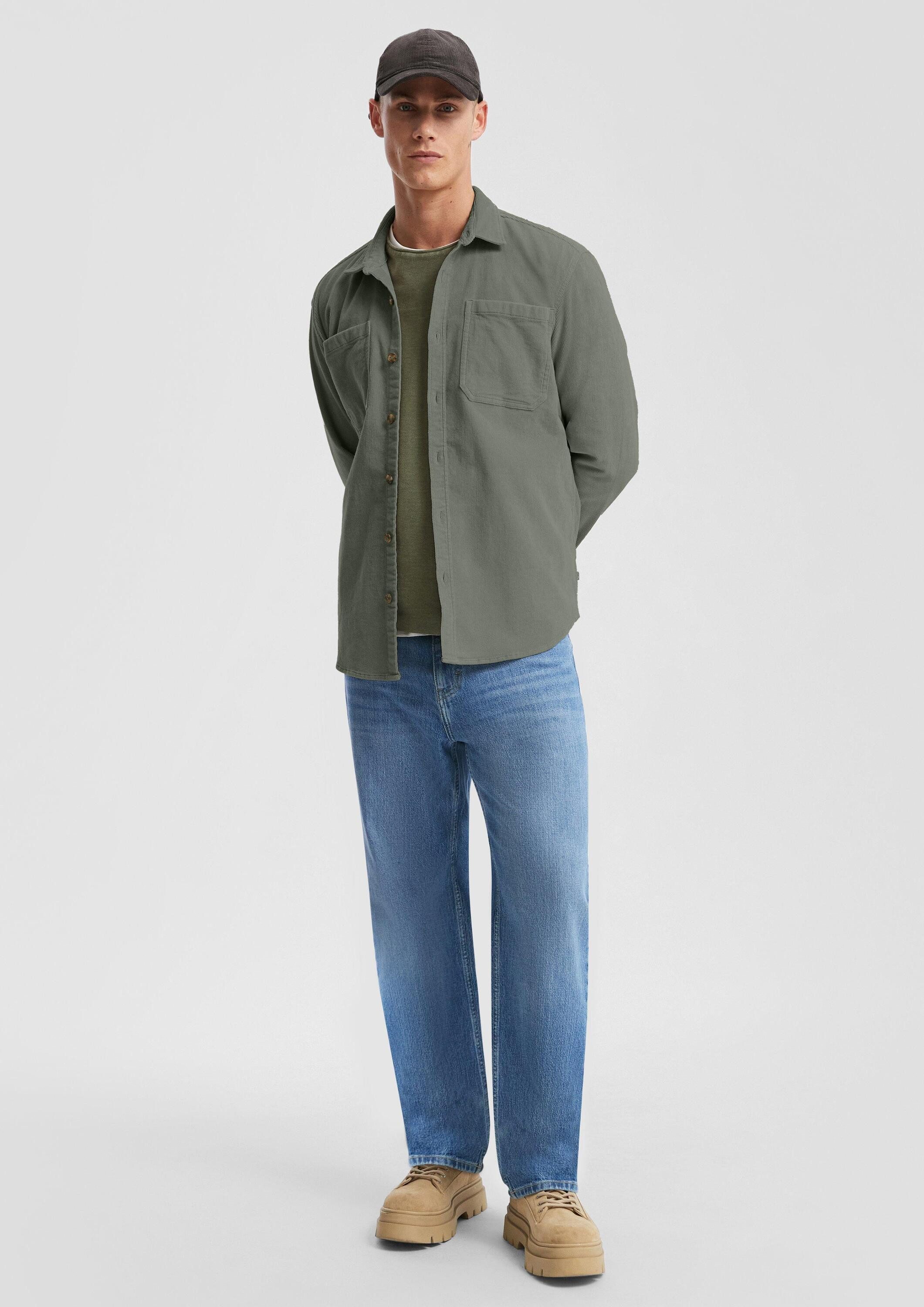 QS Hemdjacke Hemd Overshirt aus Cord mit aufgestetzten Taschen