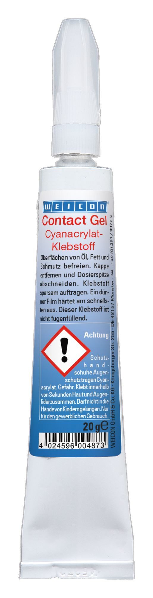 WEICON Sekundenkleber Contact GEL, sehr langsame Aushärtung = Positionskorrektur