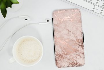 MuchoWow Handyhülle Marmor - Rosa - Luxus - Marmoroptik - Glitzer - Design, Handyhülle Telefonhülle Apple iPhone XR