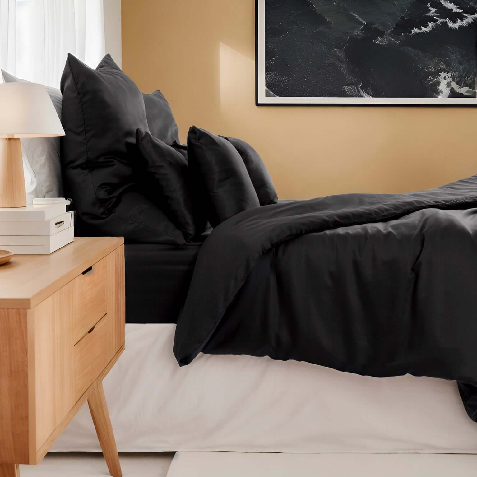 twenty:three® Kissenbezug Lyocell Kissenbezug Jet Black, günstig online kaufen