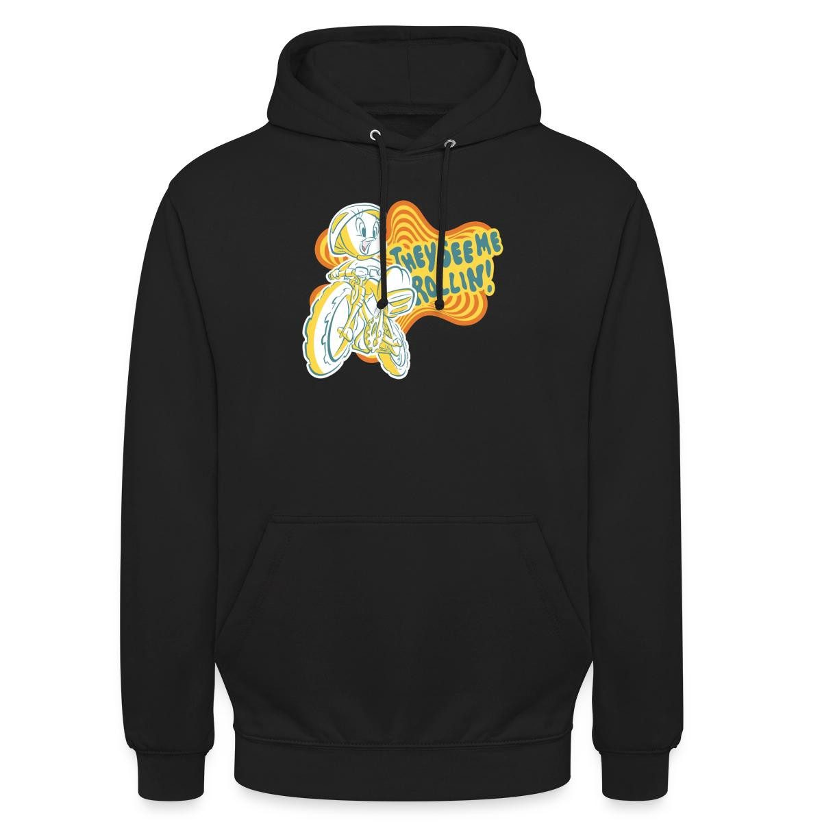 Spreadshirt Hoodie Looney Tunes They See Me Rollin' Tweety Fahrrad Unisex Hoodie (1-tlg)