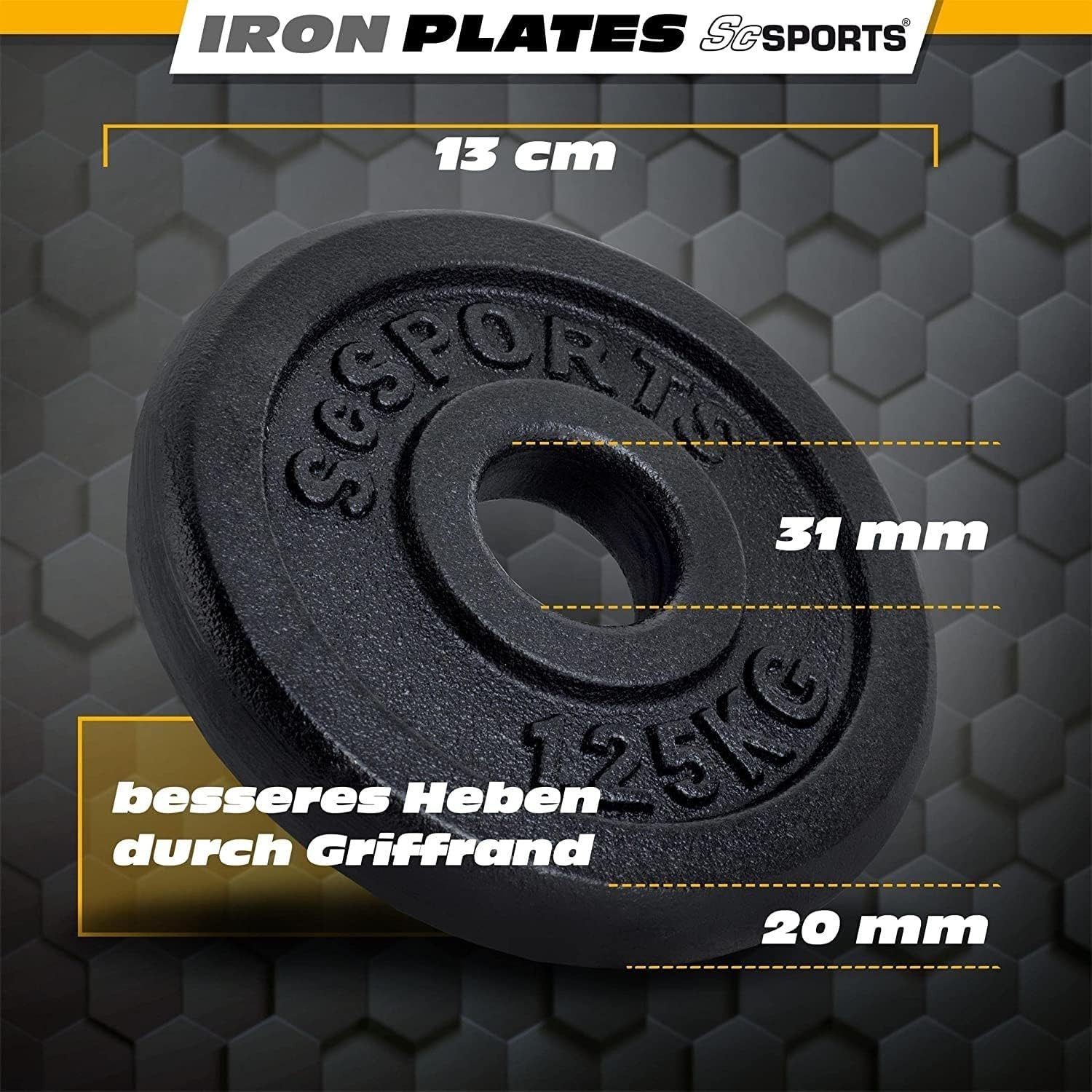 ScSPORTS® Kurzhantel Kurzhanteln 70 kg 30mm Kurzhantel 2er Set Gusseisen Hantelset Gewichte