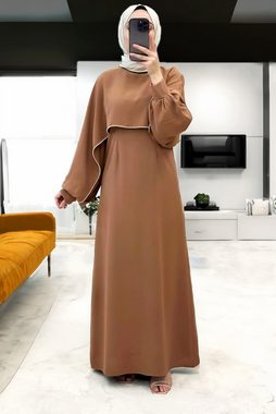 Modabout Maxikleid Langes Kleider Abaya Hijab Kleid Damen - NELB0007D2024BEJ (1-tlg)