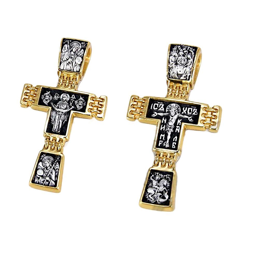 Kreuzanhänger Vergoldete Silber Kreuz 925 Sterling Anhänger Russ