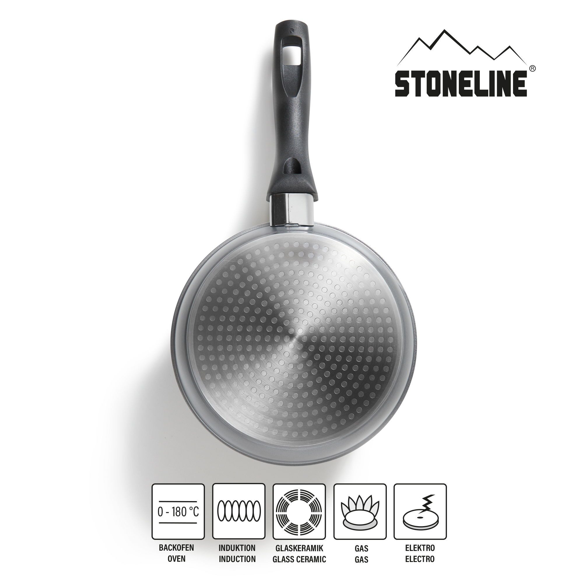 STONELINE Bratpfanne, Aluminiumguss (1-tlg), mit echten Steinpartikeln, induktionsgeeignet, Designed in Germany