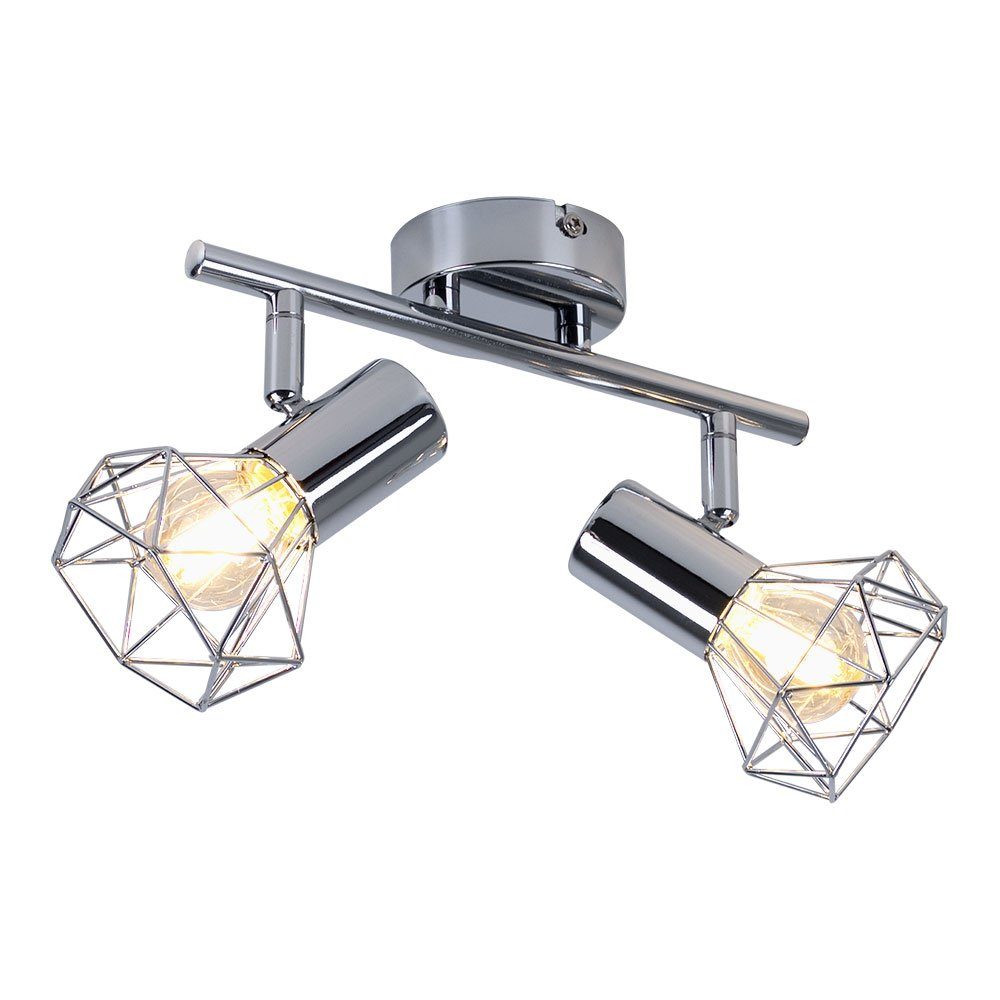 GLOBO LIGHTING LED Deckenleuchte, Leuchtmittel nicht inklusive, Decken Lampe Spot Leuchte Wohn Ess Zimmer Balken Licht-Schiene silber