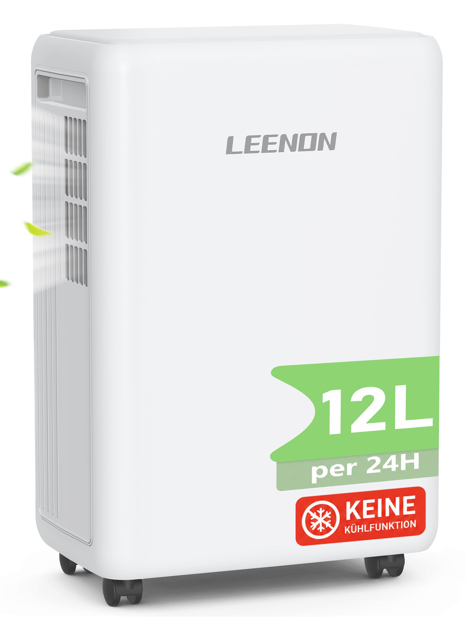 LEENON Luftentfeuchter 6 in 1 Luftentfeuchter Elektrisch,Timer,Entfeuchter Leise,Dauerbetrieb, für 150 m³ Räume, Entfeuchtung 12 l/Tag, Tank 1,9 l, Wäschetrocknung,Schlafmodus,Dehumidifier für Keller/Wohnung