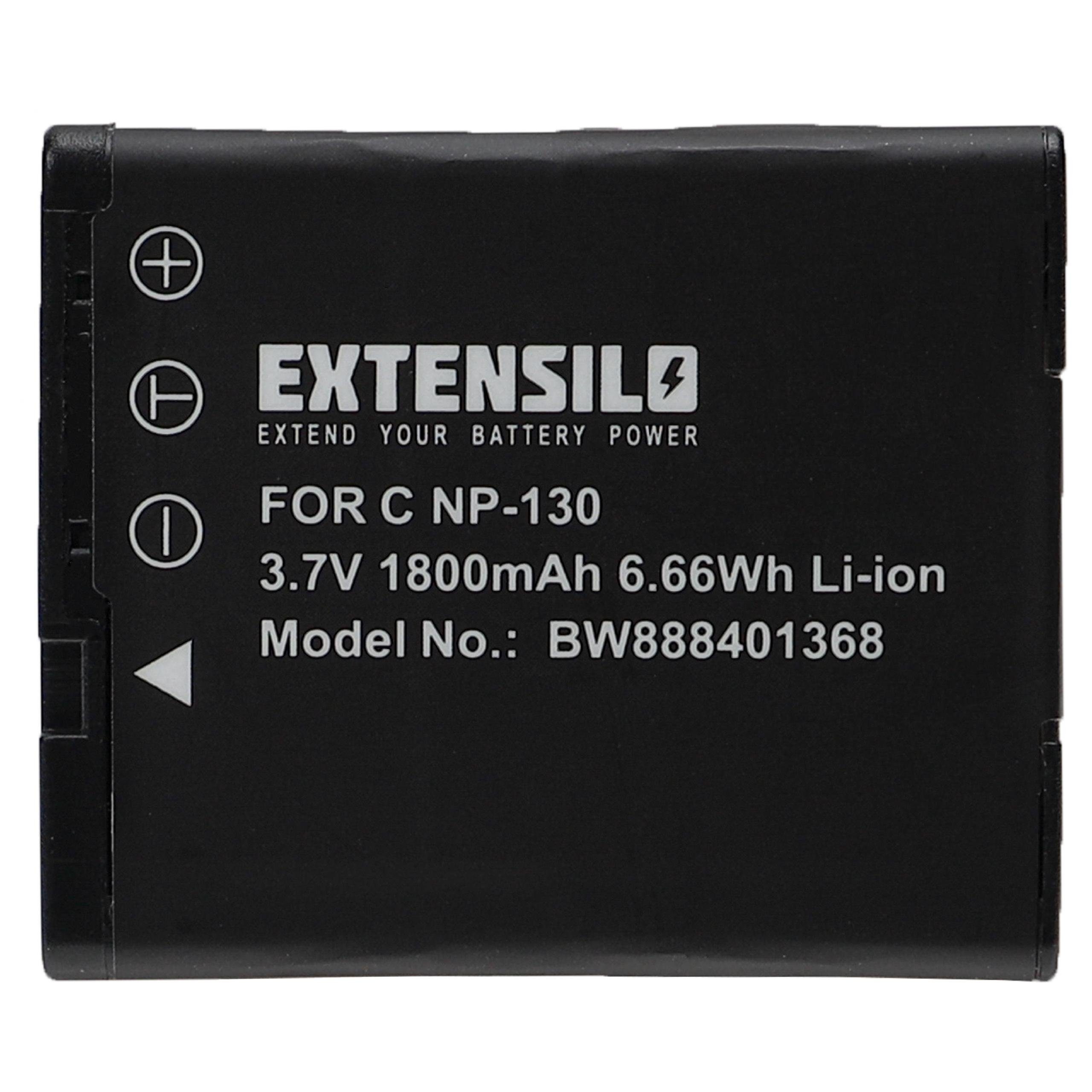 für Casio V) für Ersatz 1800 mAh Extensilo Li-Ion Kamera-Akku NP-130A (3,7