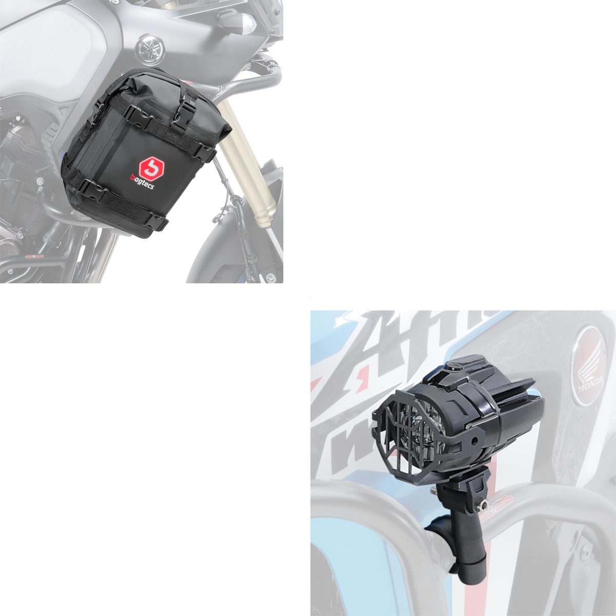 Lumitecs Halter Set LED Zusatzscheinwerfer + Sturzbügeltasche S1