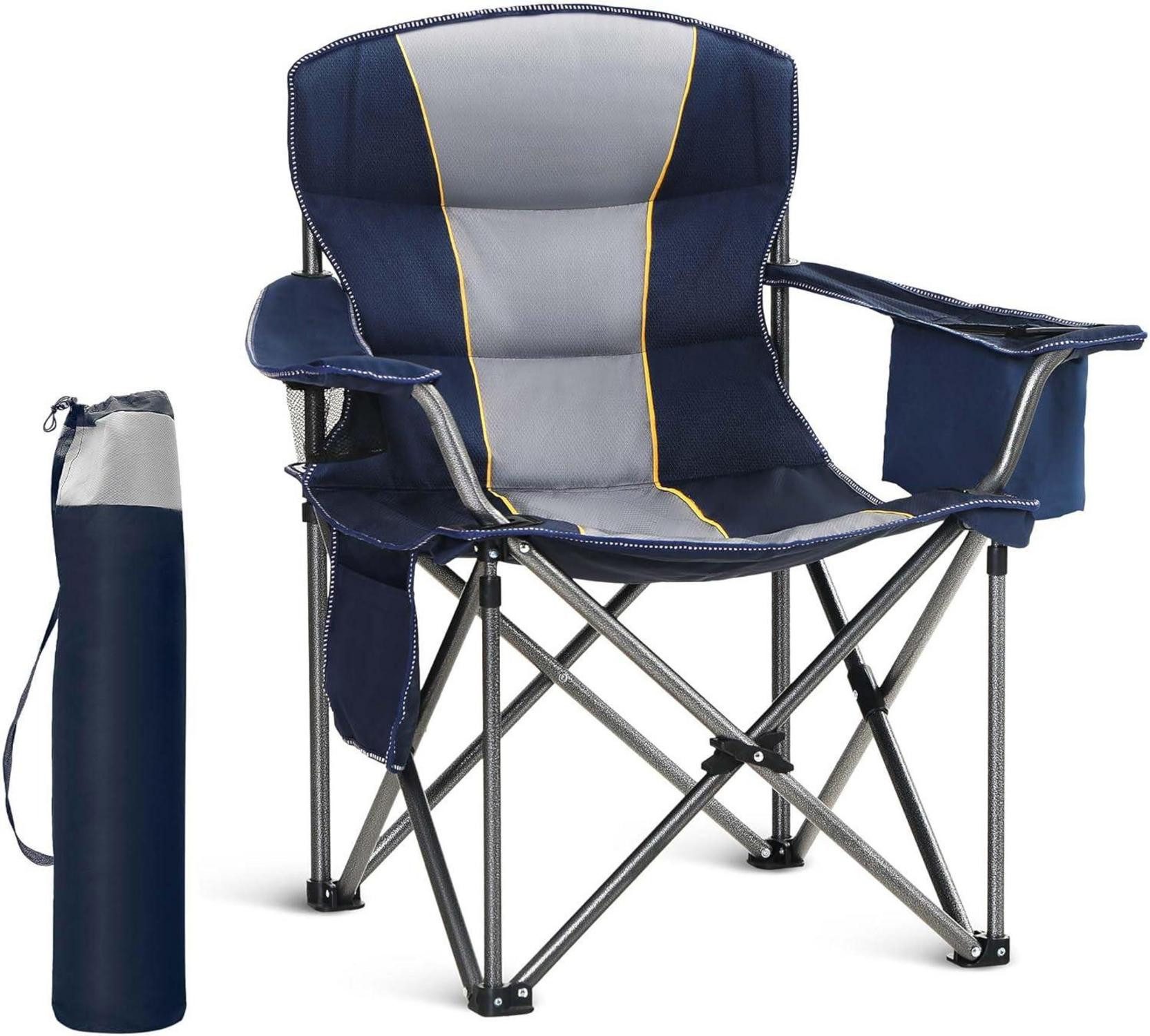 Campingstuhl XXL Campingstuhl Faltbar Gepolstert 200kg Outdoorstuhl mit