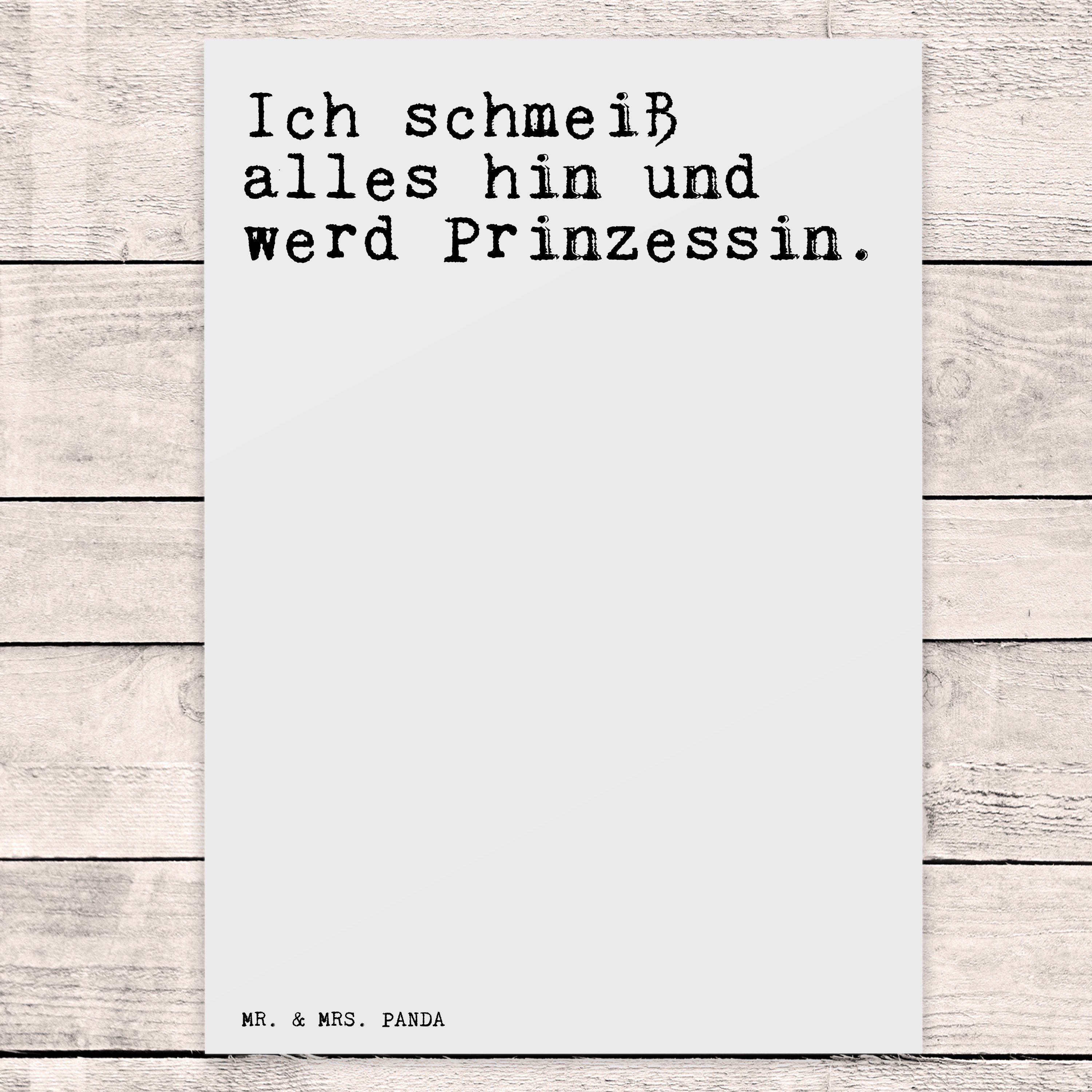 - Frauen, Mrs. Sp Geschenk, - schmeiß Zitate, Weiß Panda hin... Ich alles Zicke, Postkarte Mr. &