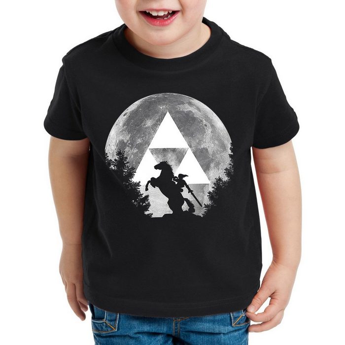 style3 Print-Shirt Kinder T-Shirt Link Epona Mond snes zelda ocarina