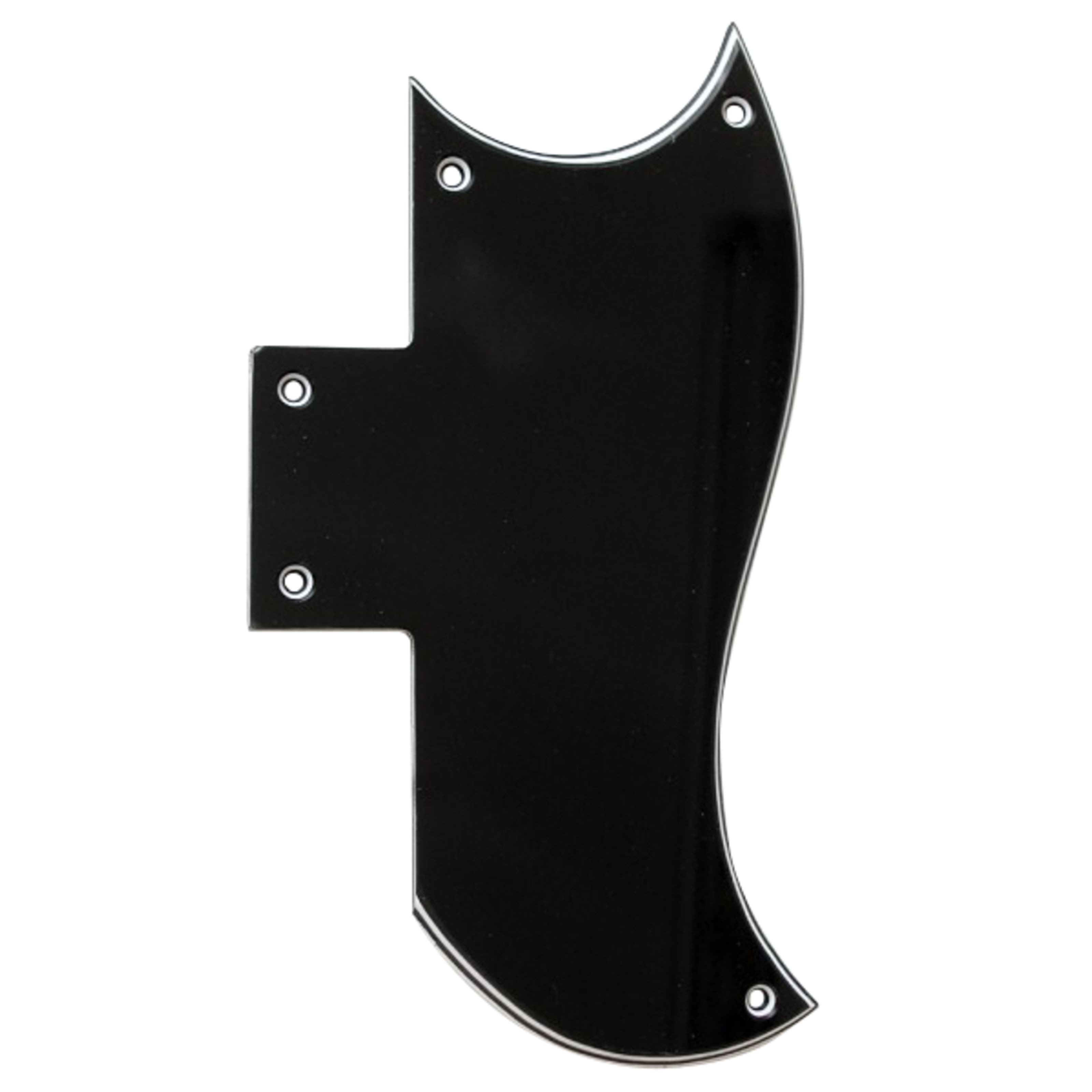 Göldo E-Gitarre, ersatzteile für Gitarren, Schlagbretter, Pickguard klein schwarz 4lagig für Double Cut Modelle - Schlagbrett