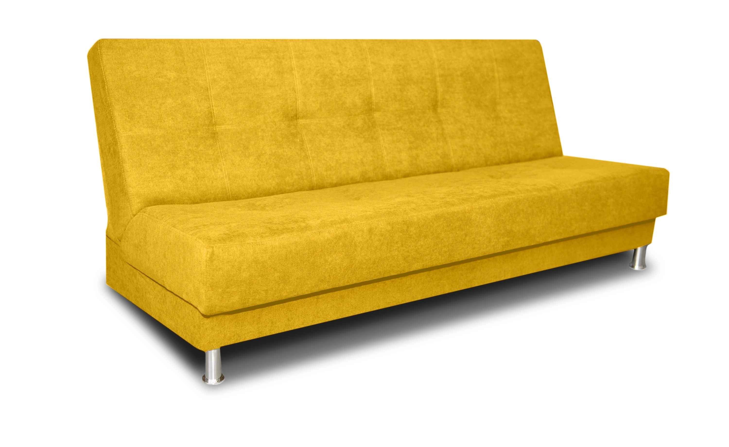 Siblo 3-Sitzer Dreisitzige Couch Rosalia mit Schlaffunktion, Bettzeugbehälter, Dreisitzer-Sofa Gelb