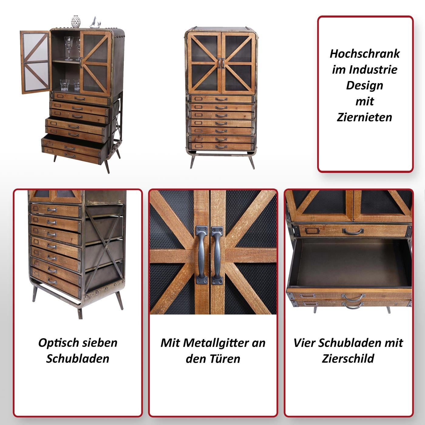 MCW Hochschrank MCW-F91 Industrial Tanne