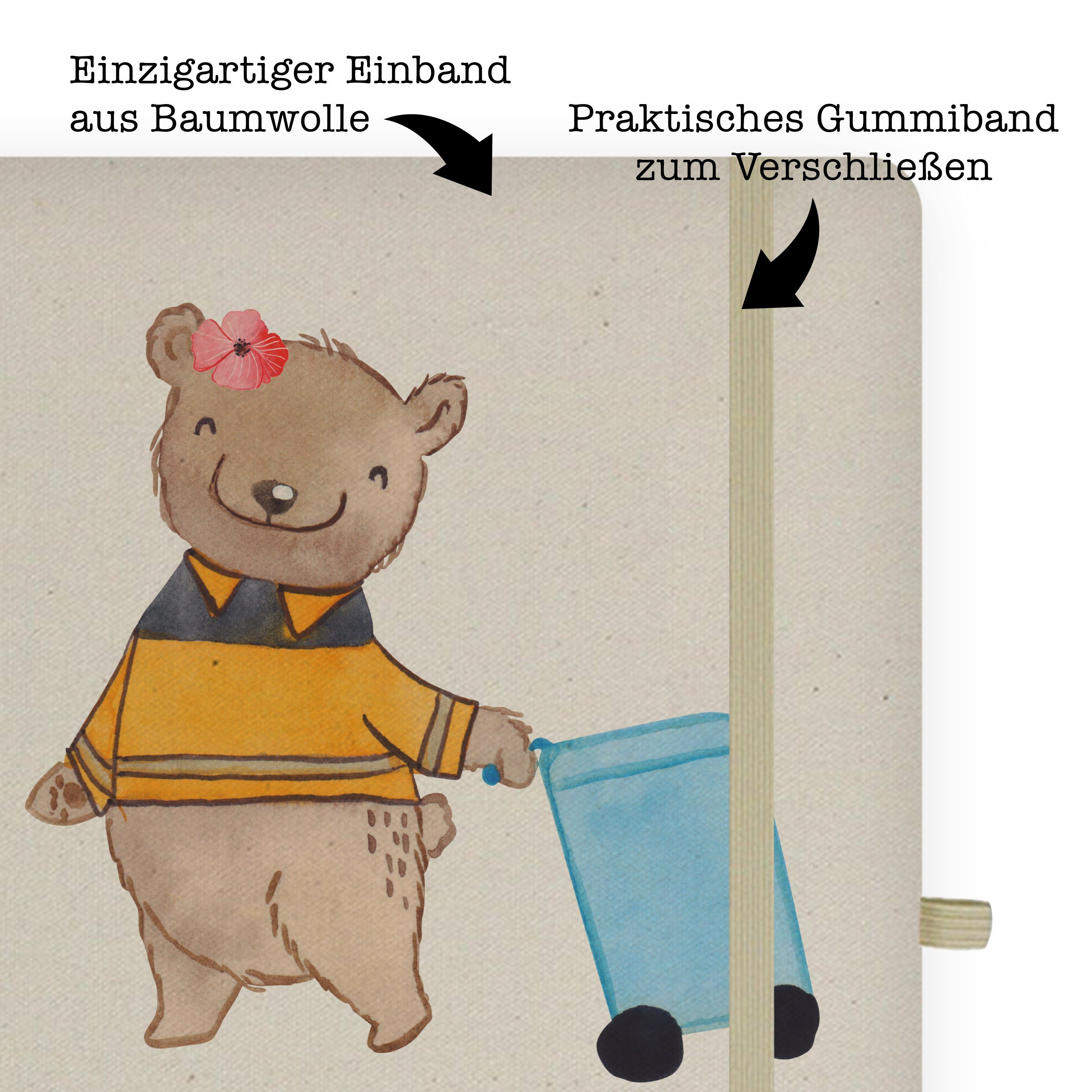 Mr. & Mrs. Kehrichtfrau, Geschenk, Herz Panda Müllwerkerin & - Mr. Mrs. Müllfra - Transparent Panda Notizbuch mit