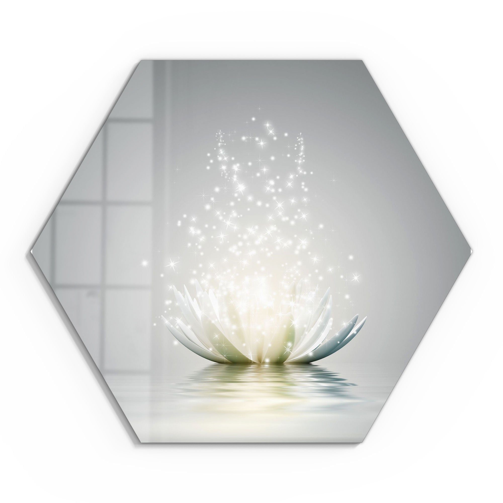 DEQORI Glasbild 'Funkelnde Lotusblüte', 'Funkelnde Lotusblüte', günstig online kaufen