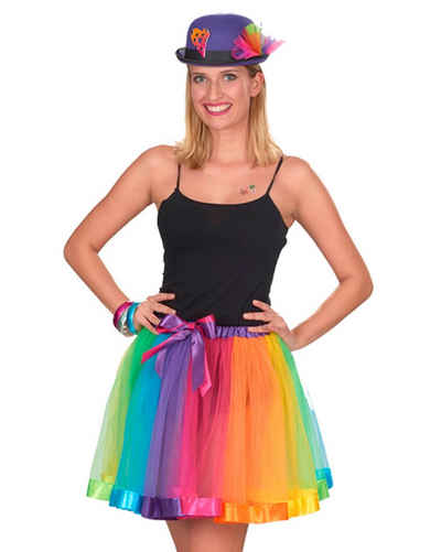 Das Kostümland Kostüm Regenbogen Rainbow Petticoat Rock für Damen - Bunt