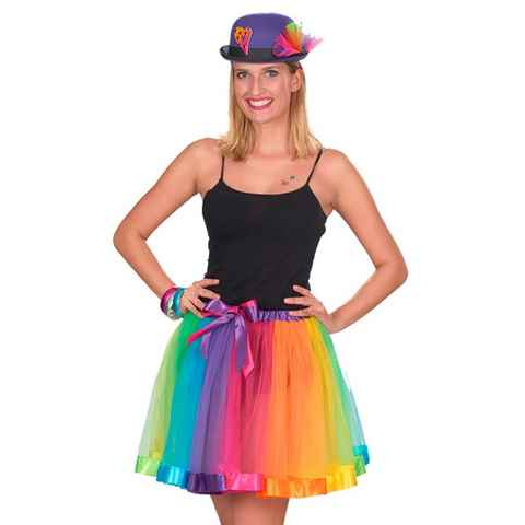 Das Kostümland Kostüm Regenbogen Rainbow Petticoat Rock für Damen - Bunt