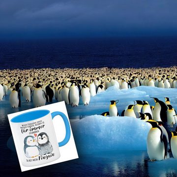 speecheese Tasse Pinguin Kaffeebecher in hellblau mit Spruch Du bist mein ewiger