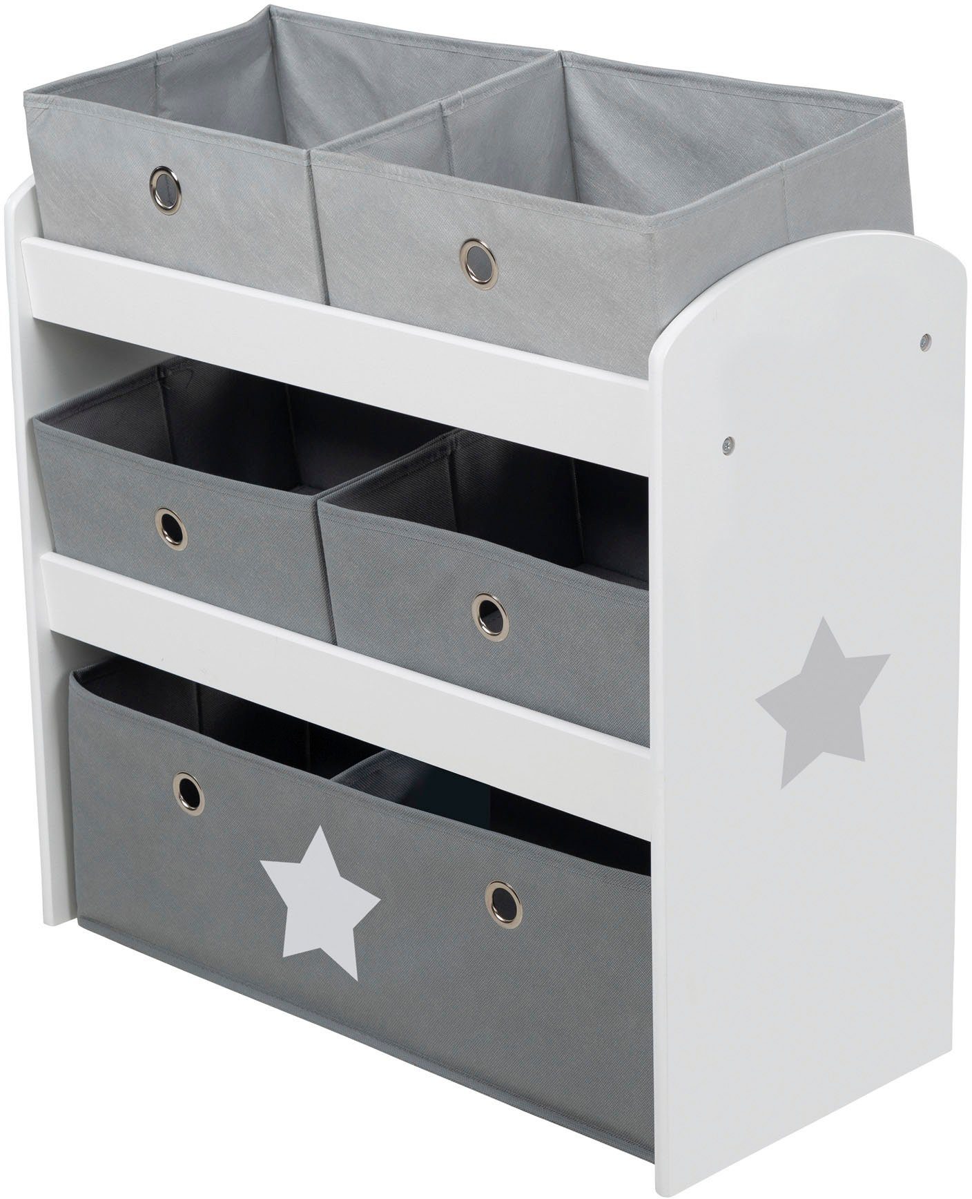 roba® Kinderregal Stars, grau, inklusive 5 günstig online kaufen