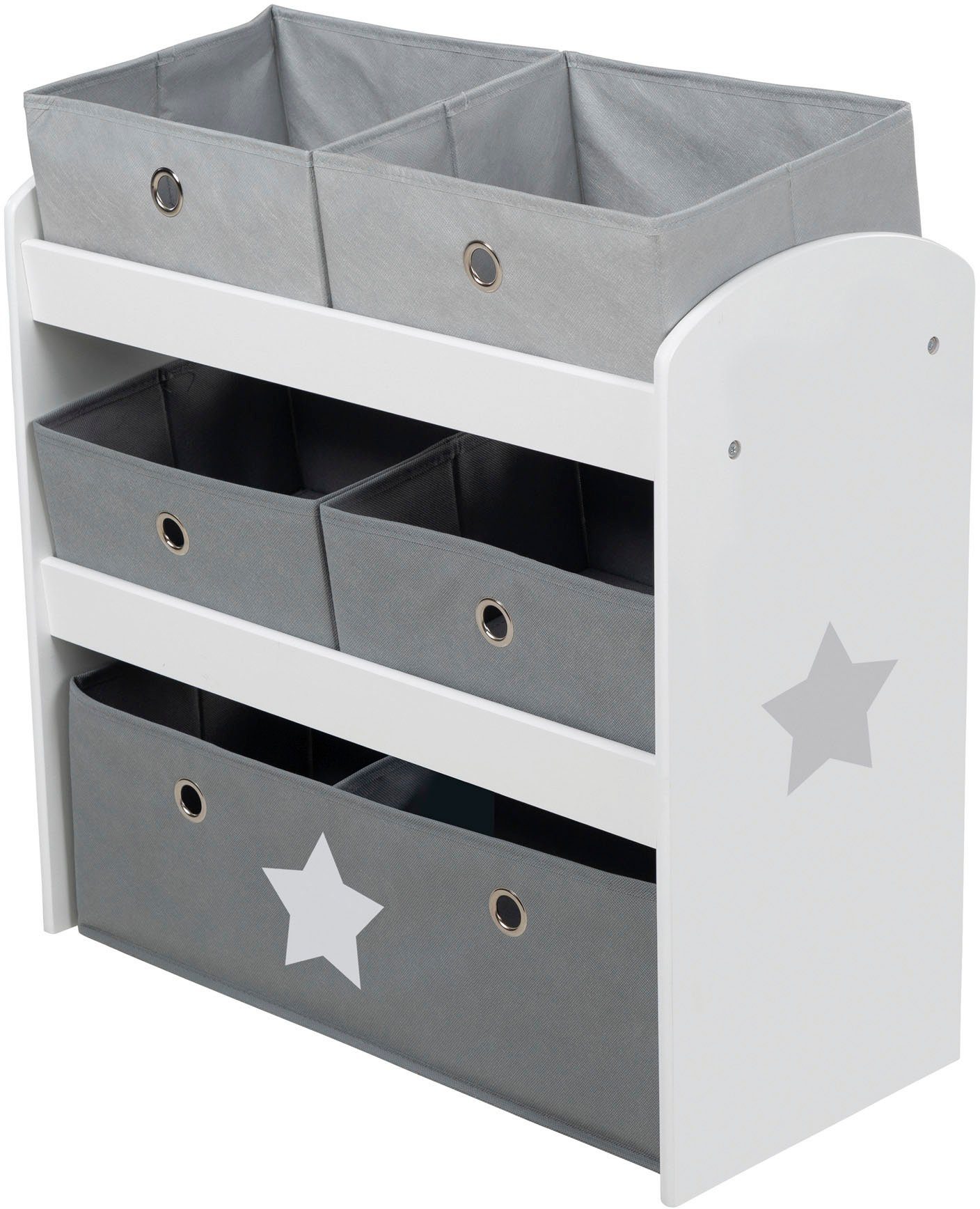 Größen Stars, Kinderregal Stoffboxen roba® inklusive 5 grau, in 2