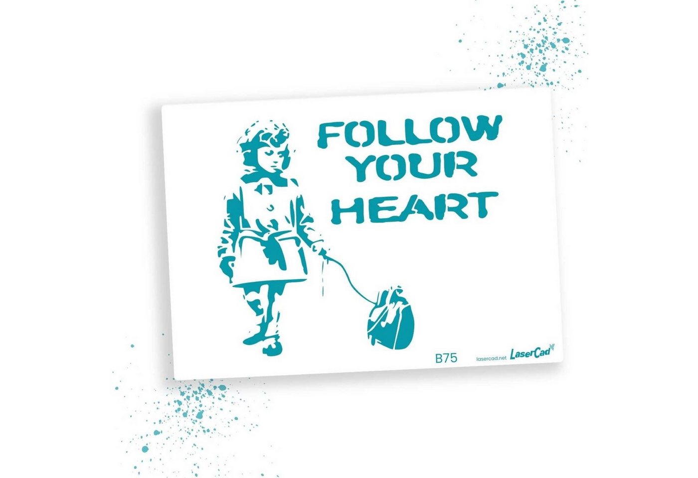 LaserCad Motivschablone BANKSY Streetart für Graffiti, Airbrush, Deko