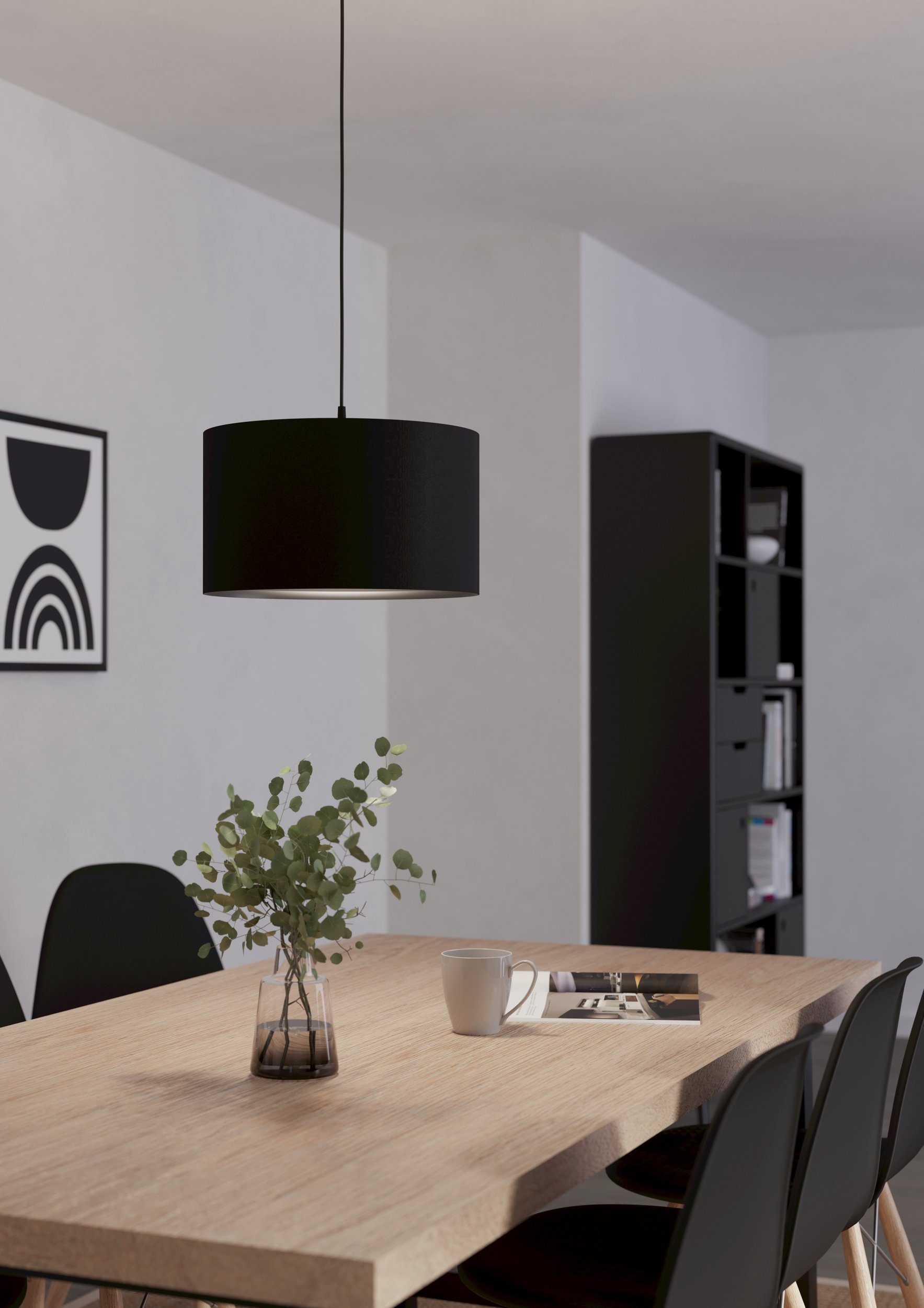 EGLO LED-Hängeleuchte Maserlo 1, Leuchtmittel exklusive, Hängelampe, Vintage, Esstischlampe, Wohnzimmerlampe, Ø 38 cm