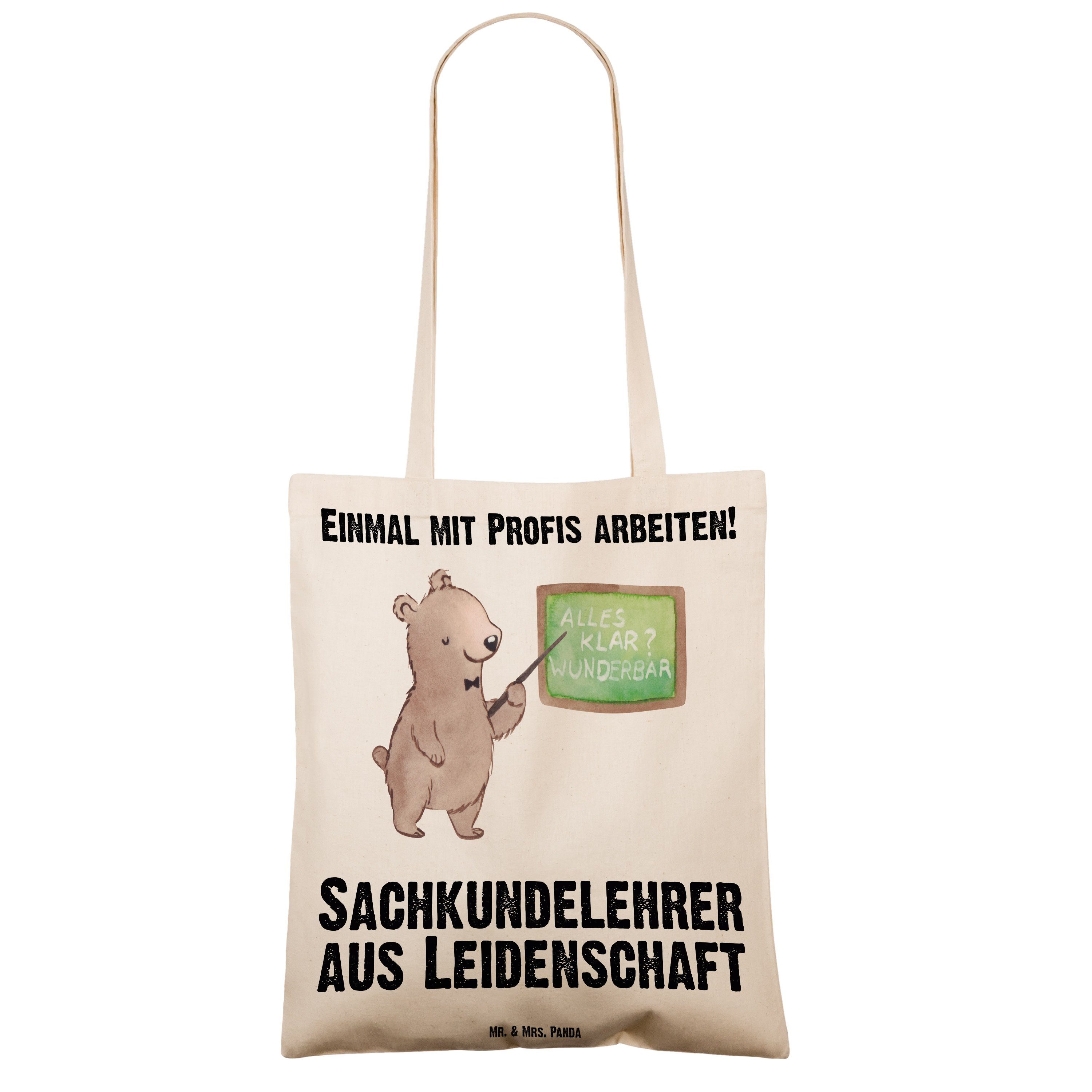 Sachkundelehrer & - Mr. aus Leidenschaft Transparent Stoffbeute Geschenk, - Mrs. (1-tlg) Tragetasche Panda