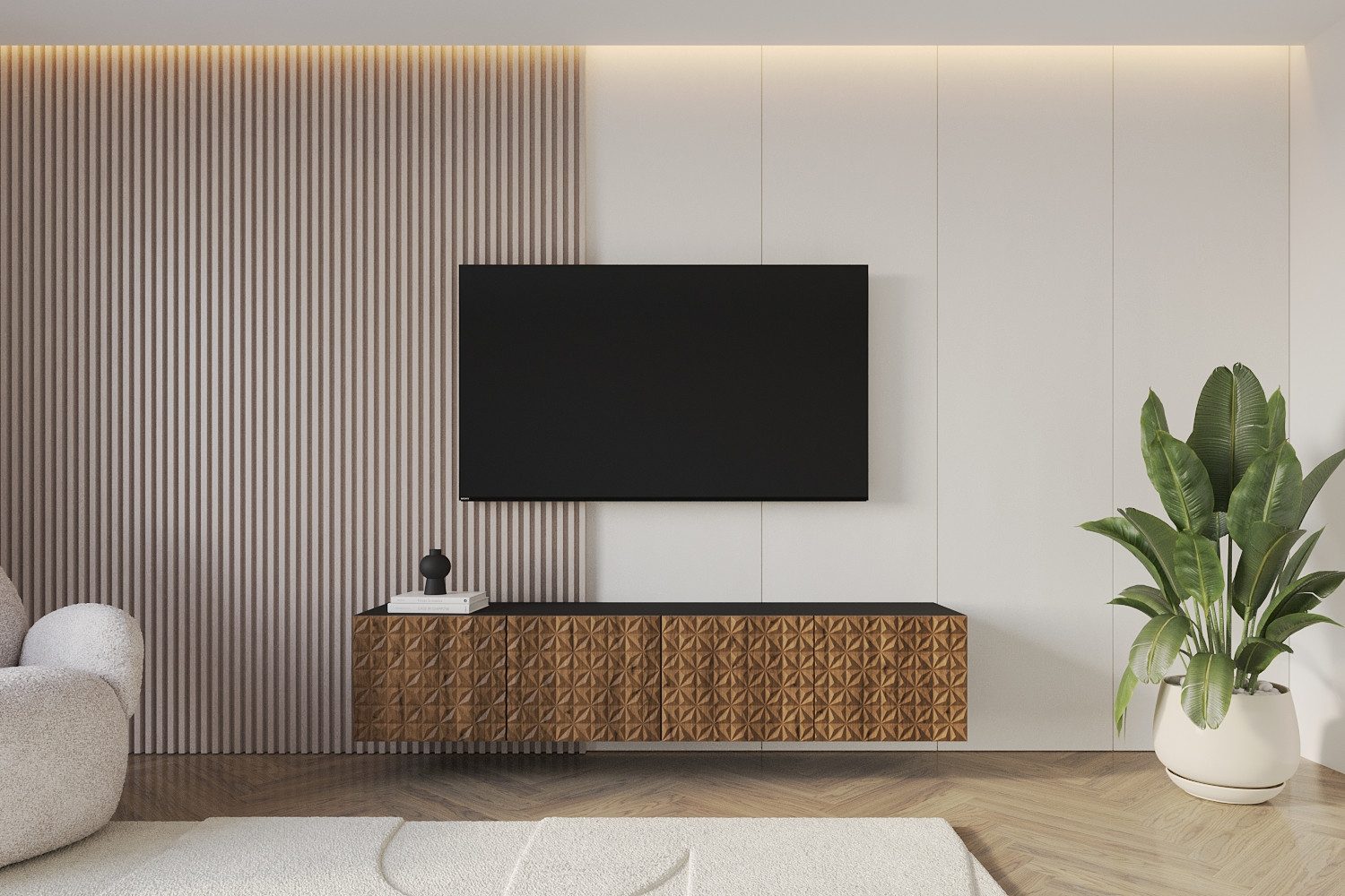 ALTDECOR Lowboard VIRA (2 St., TV-Schrank, TV Möbel, TV Cabinet, Fernsehtisch hängend 2x100cm), Fernseher schrank, TV Kommode, TV Tisch, TV Sideboard, TV Boar