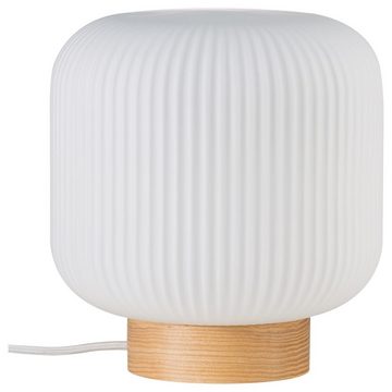 click-licht Tischleuchte Tischleuchte Milford in Weiß und Braun E27, keine Angabe, Leuchtmittel enthalten: Nein, warmweiss, Tischleuchte, Nachttischlampe, Tischlampe