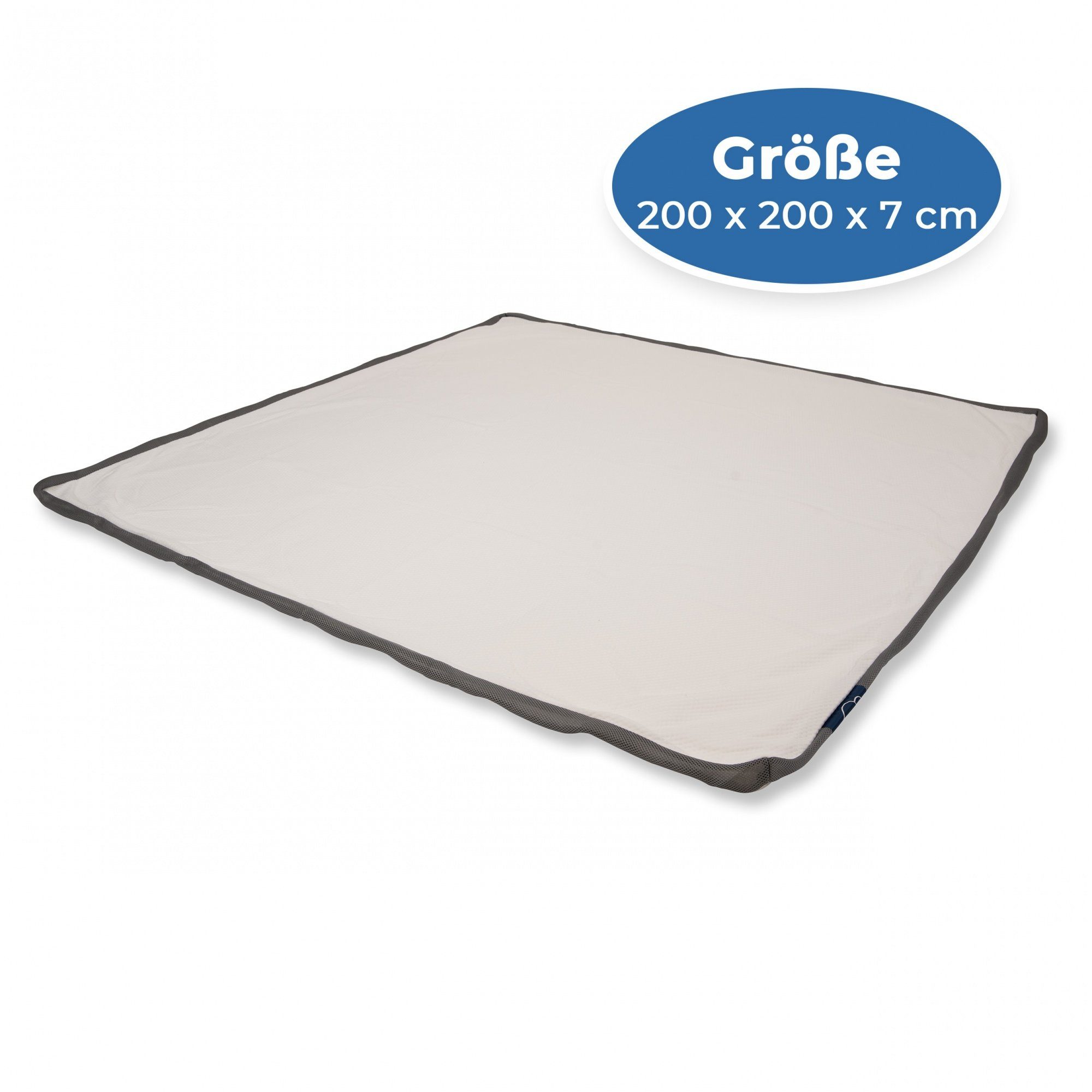 Matratzenschutzbezug EaZzzy Topperbezug 200*200*7 cm, weiß mit Reißverschluss Genius, allergikerfreundlich schmutzabweisender Matratzentopper-Bezug