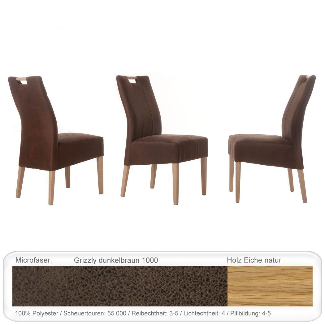 expendio Essgruppe 5-tlg), natur (komplette Stühle + Eiche Horand, Tischgruppe, Vigga Grizzly dunkelbraun Spar-Set, 160(210)x90 cm Tisch