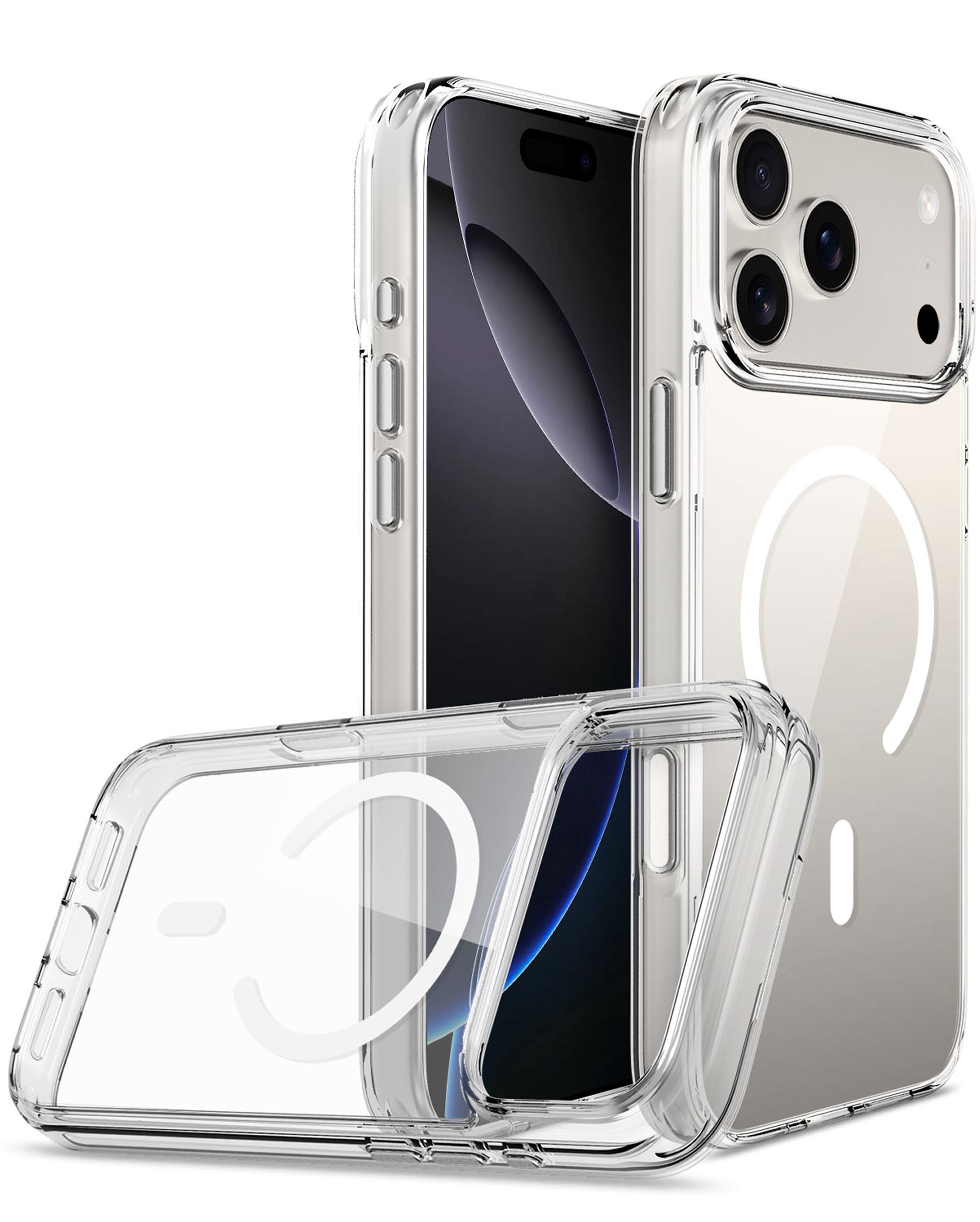 Futurea Smartphone-Hülle Handyhülle Smartphone iPhone Hülle Transparent MagSafe Case Silikon, Durchsichtige Hülle, für iPhone 17, 17 Air, 17 Pro, 17 Pro Max