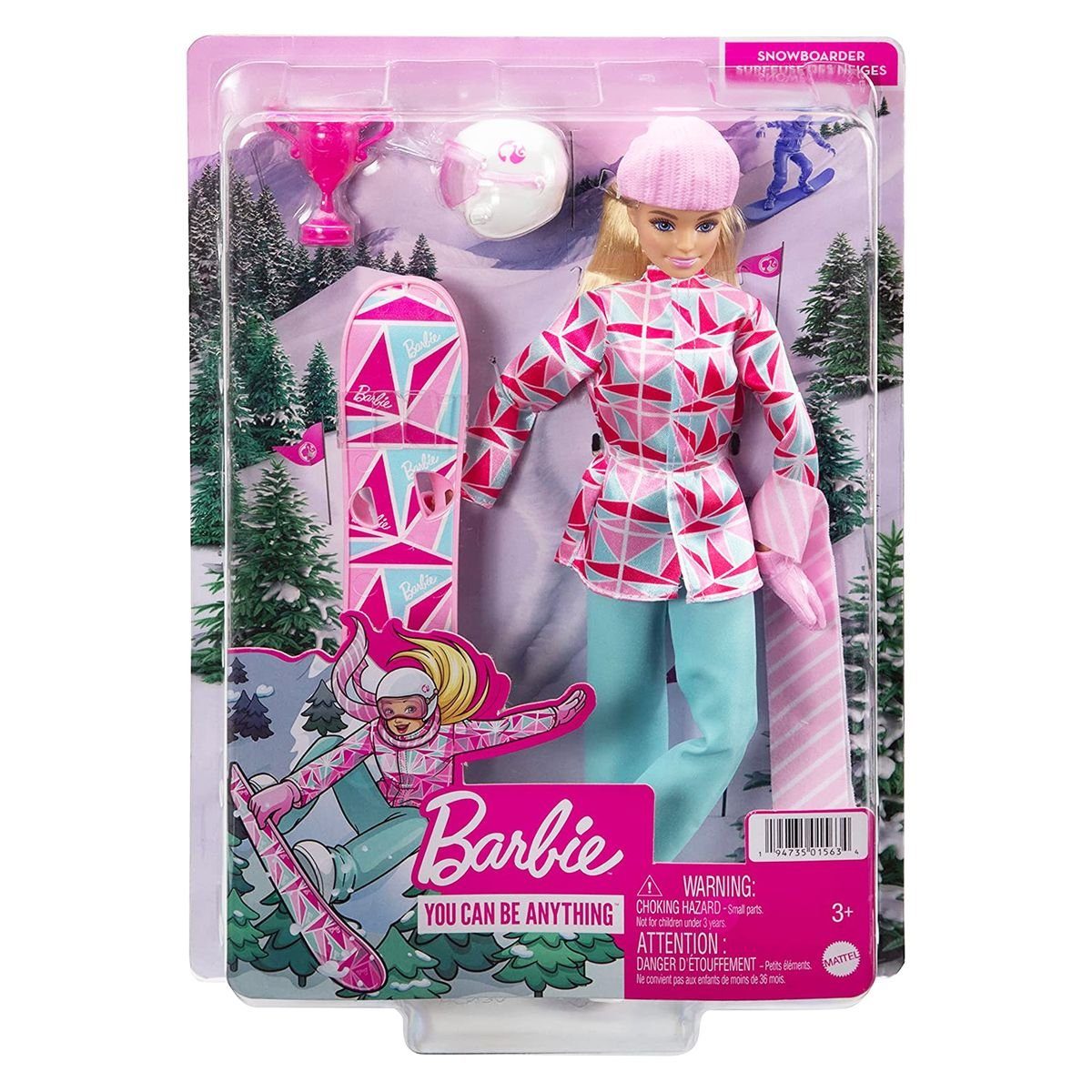 Mattel® Puppen Accessoires-Set Mattel HCN32 - Barbie - You can be anything  - Wintersport Puppe inkl. Zubehör, 30 cm, Spielset
