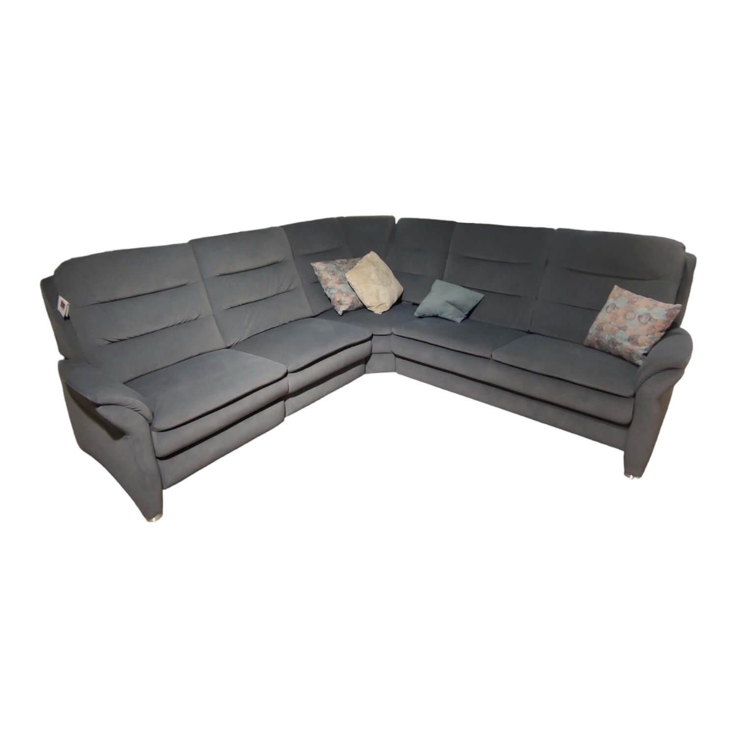 POLIPOL Ecksofa Ecksofa OS-PP1132 Bezug Mikrofaser Blau-Grau Füße Metall Mit