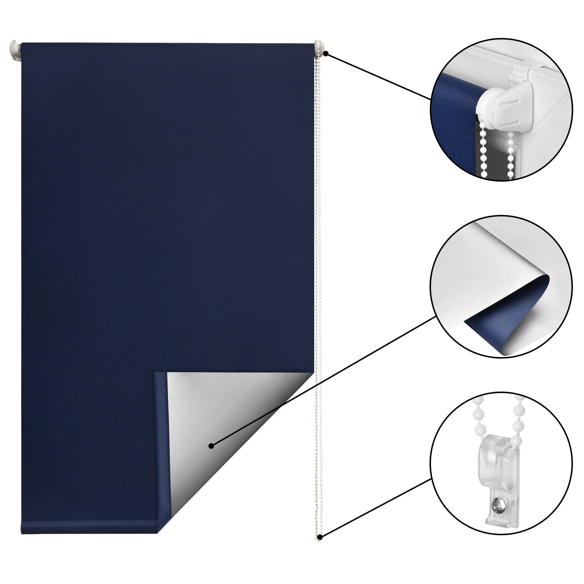 Rollo Thermorollo SolReflect T42, 40x160cm, Blau, Verdunkelung, Sol Royal, Rollos für Fenster ohne Bohren mit Thermobeschichtung Wärmeschutz