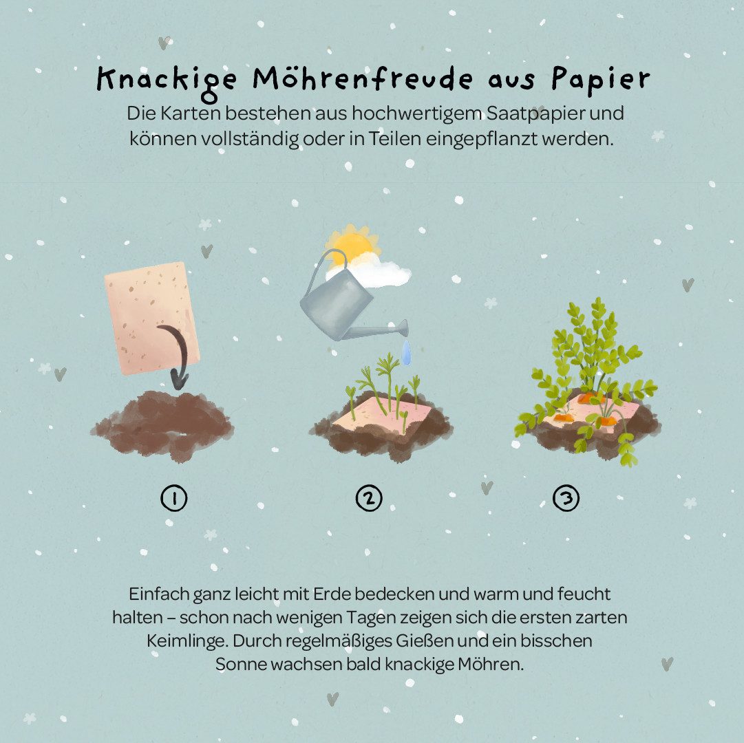 Die Stadtgärtner Grußkarte Wachsende Grußkarte mit Saatgut, Wertschätzung & Geburtstag, Zum Einpflanzen, mit Wildblumensamen, innen unbedruckt