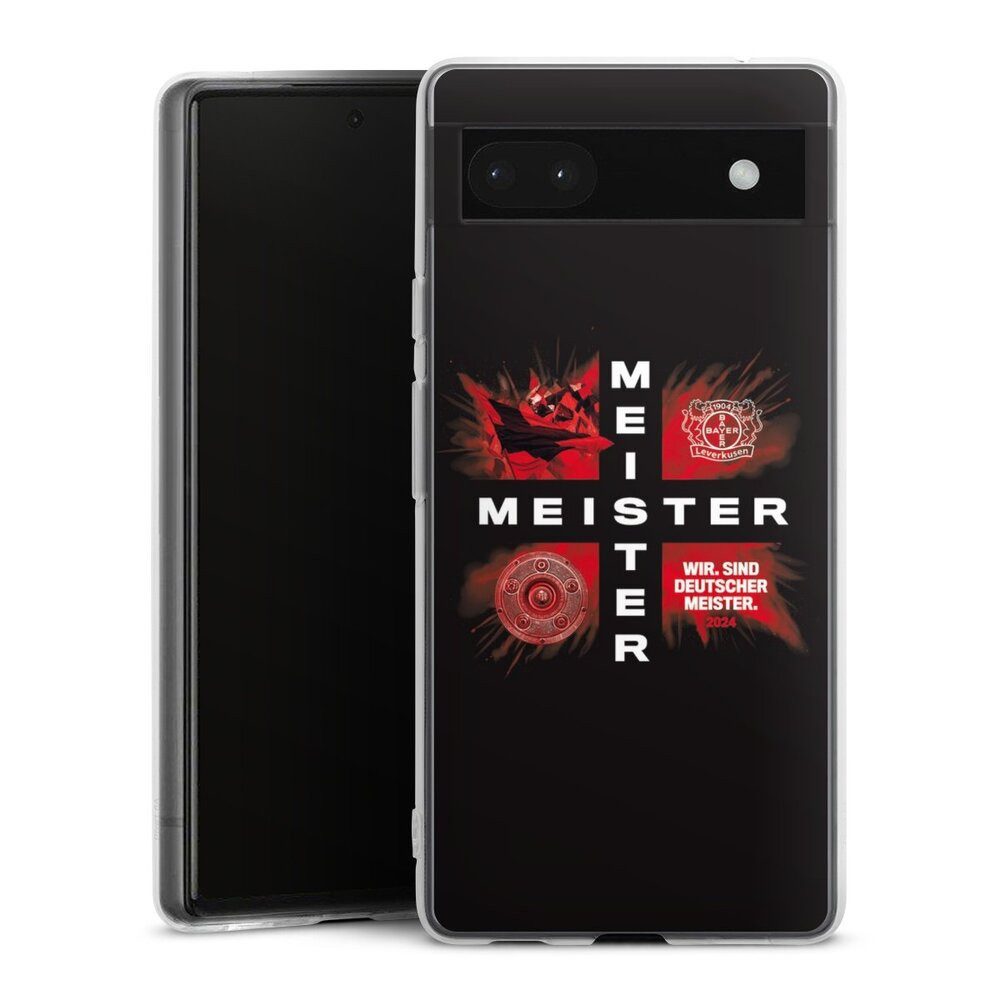 DeinDesign Handyhülle Bayer 04 Leverkusen Meister Offizielles Lizenzprodukt, Google Pixel 6a Silikon Hülle Bumper Case Handy Schutzhülle