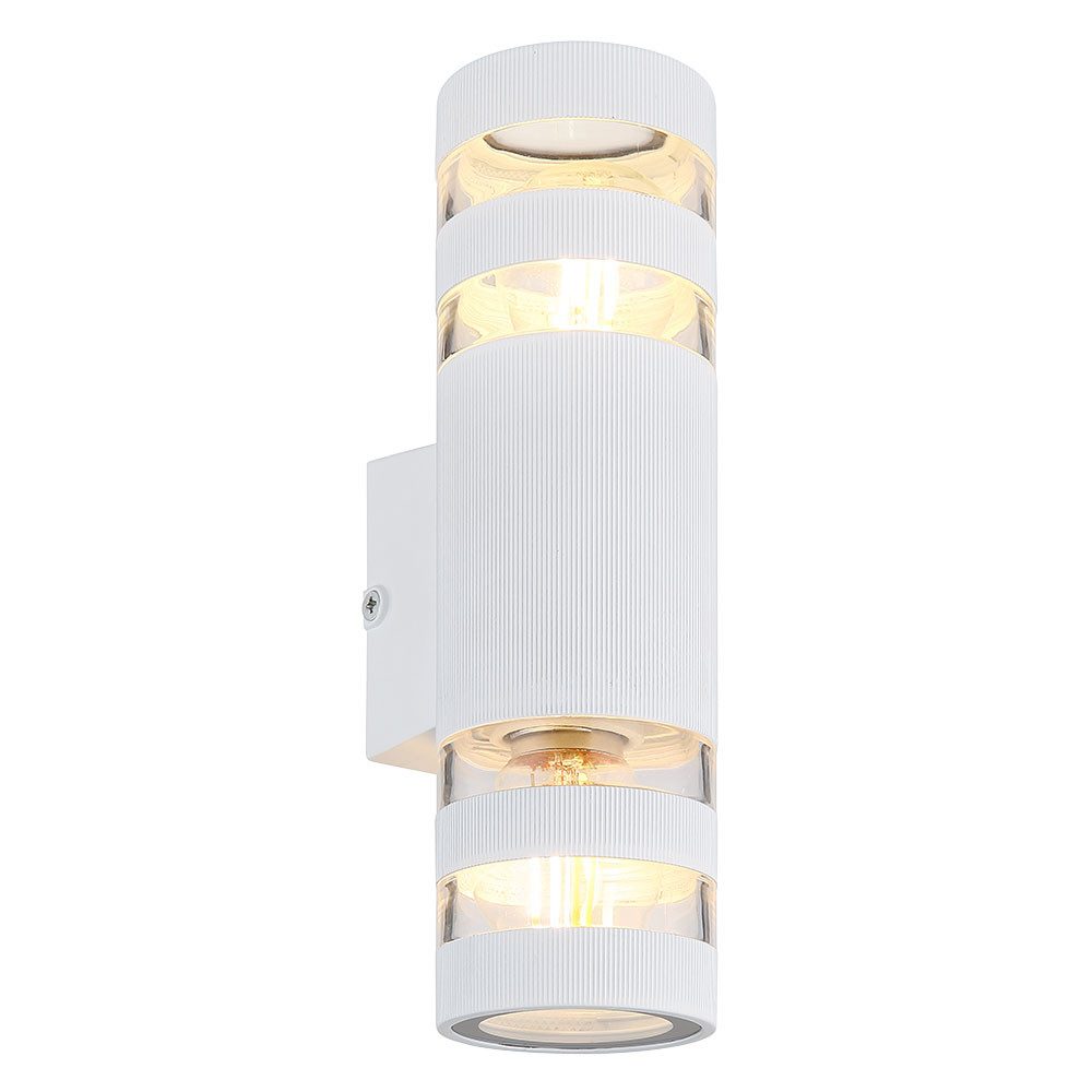 GLOBO LIGHTING LED Wandleuchte, Leuchtmittel inklusive, Warmweiß, Wandlampe Wandleuchte Flurlampe Up Down Wandfluter weiß LED H 22 cm
