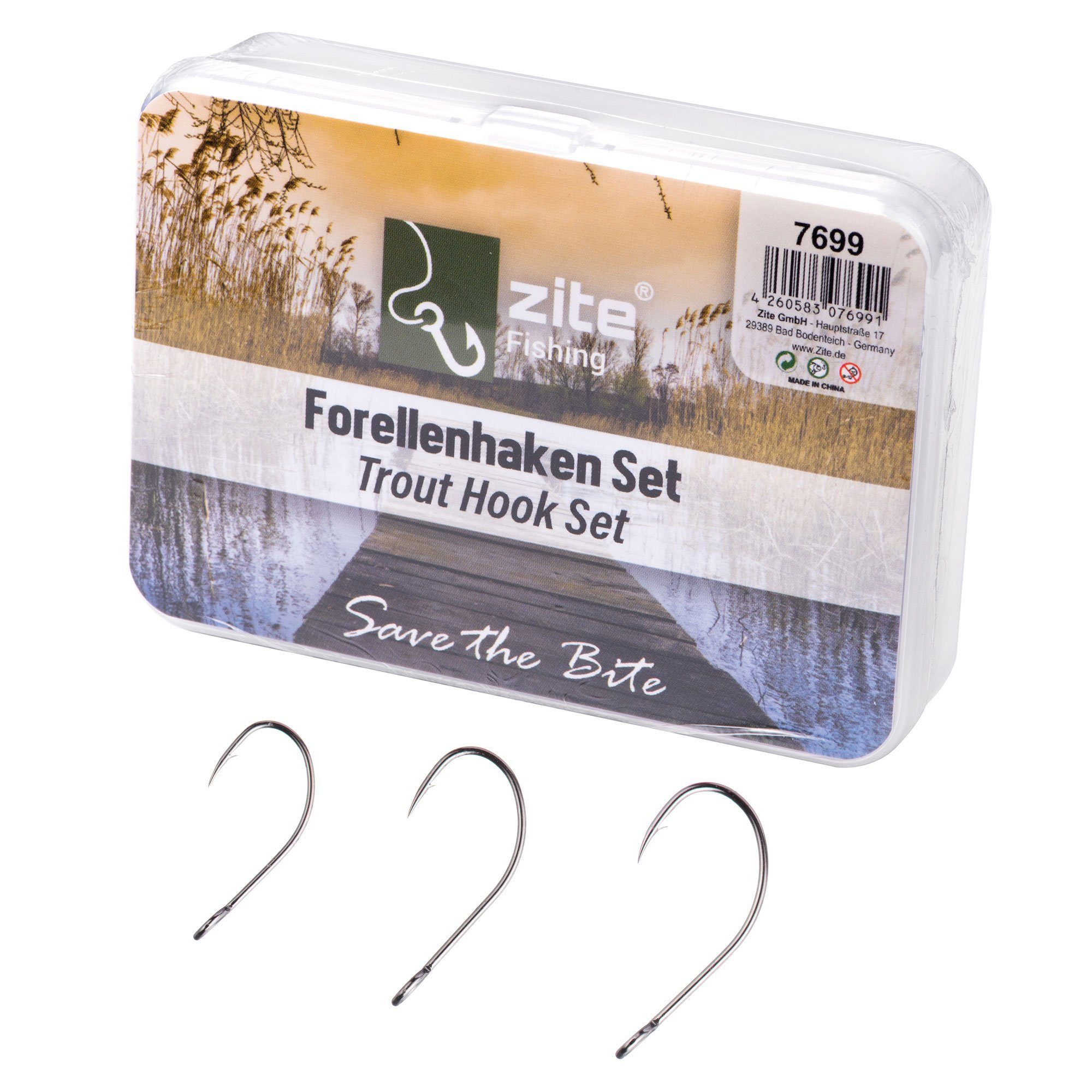 Zite Forellenhaken Set Einzelhaken in Gr. 4, 6 und 8 für Spoons & Wobbler