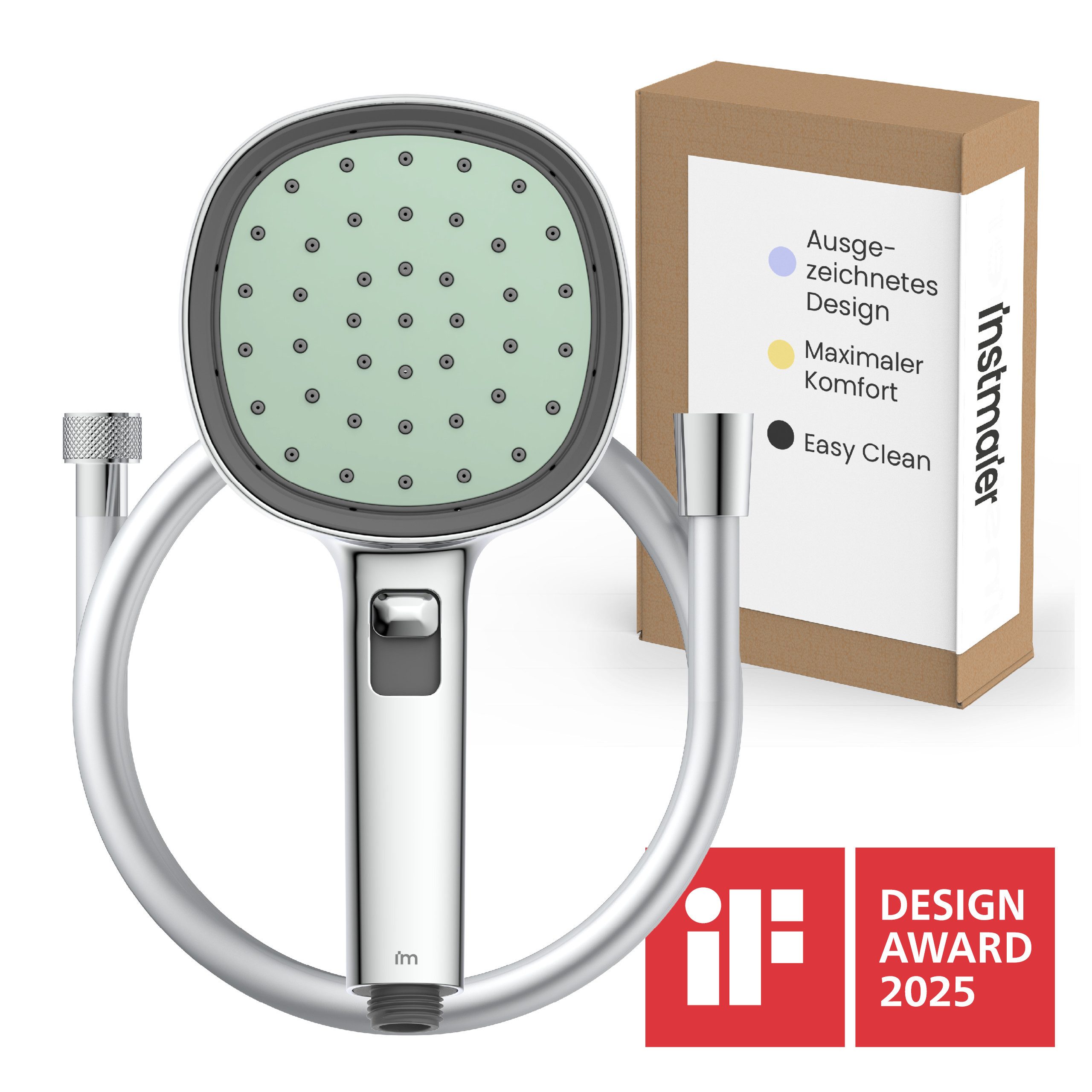 instmaier Handbrause Cleo, Design-Handbrause mit Nebelfunktion, selbstreinigend