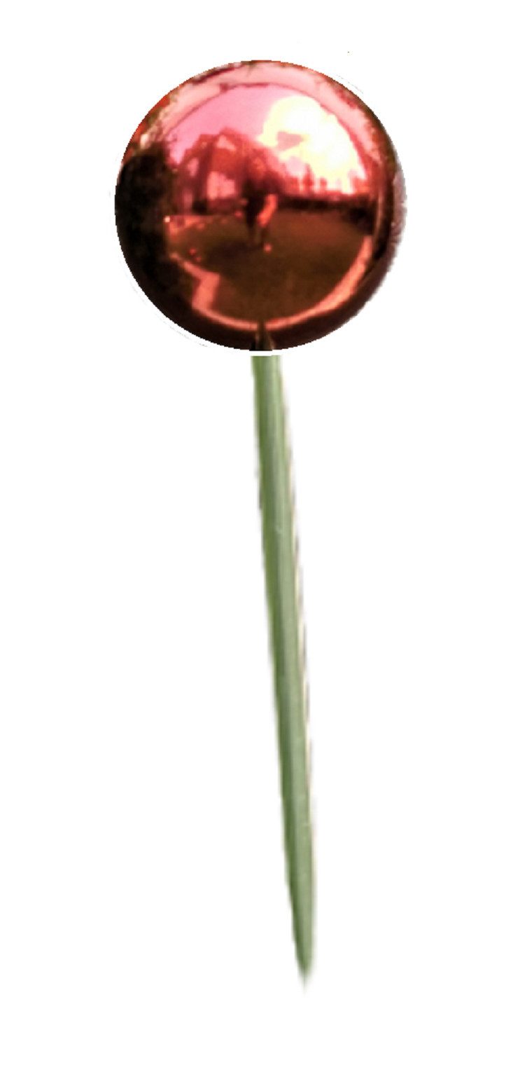 Jürgen Bocker - Gartenambiente Gartenstecker Rosenkugel Edelstahl rot poliert Stab 80 cm Gartenstecker Beetstecker