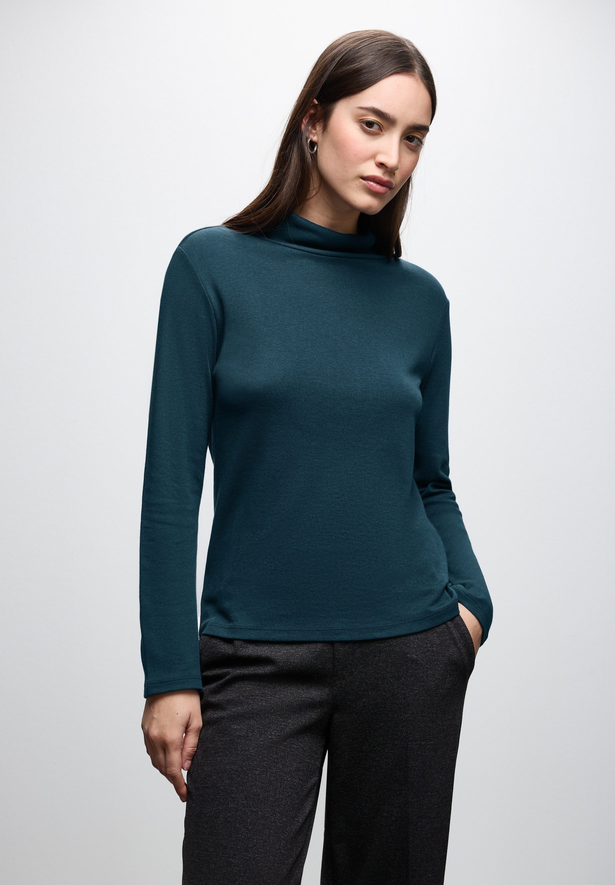 STREET ONE Rollkragenshirt im soften Baumwoll-Mix