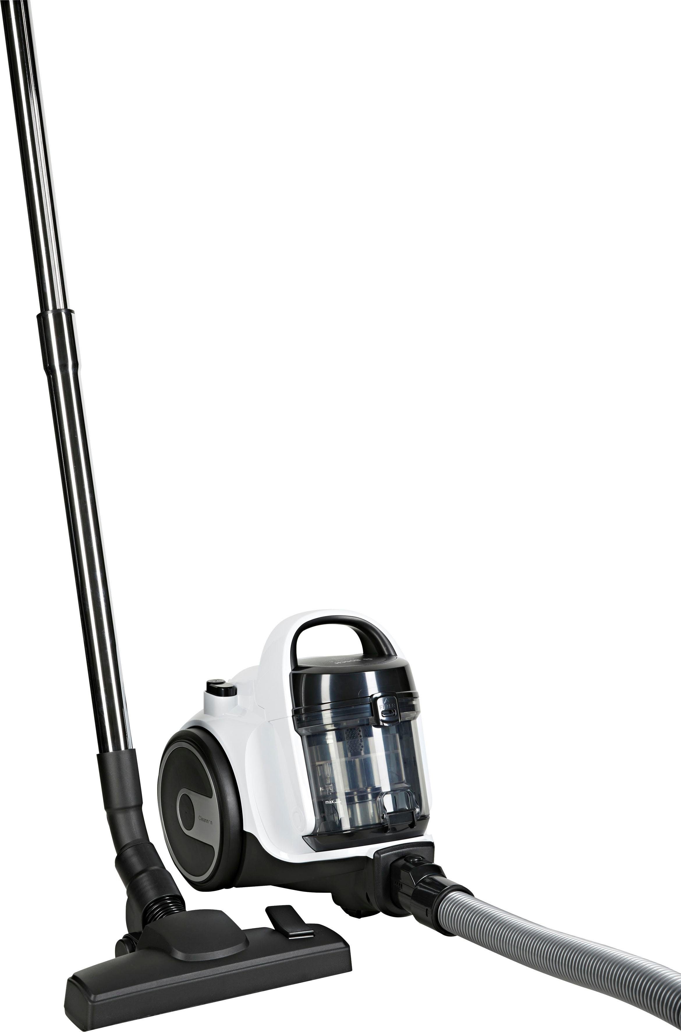 BOSCH Bodenstaubsauger Serie 2 BGS05AAA1, Hygiene-Filter, kompakt, platzsparend, leicht, 700 W, beutellos, für Parkett/Teppich/Fliesen, hohe Saugkraft, langes Kabel, weiß