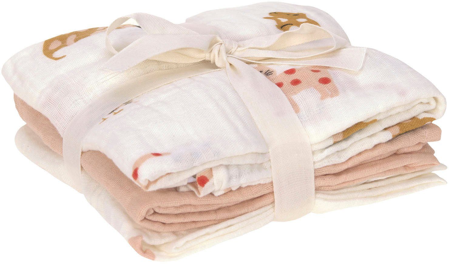 LÄSSIG Stoffwindeln Little Mateys, Einschlag- und Mulltuchset M, Spicy Orange (Set, 3-St)